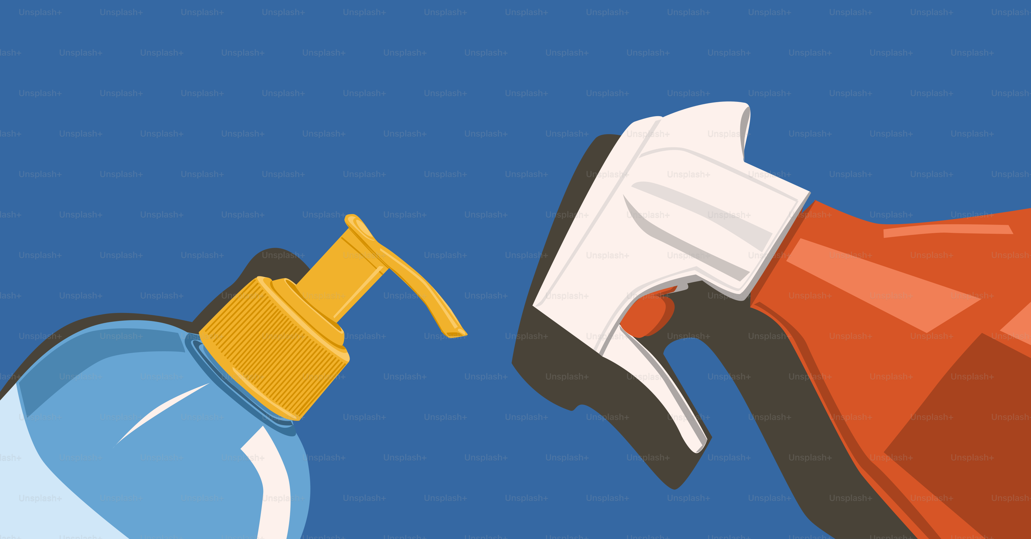 Cleaning supplies are ready to sanitize and spray.