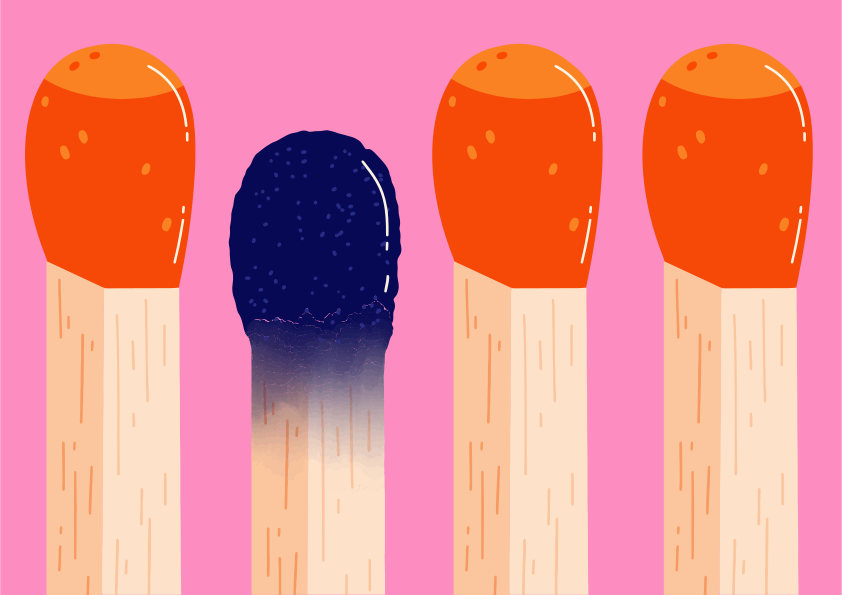 Un fósforo quemado entre otros.