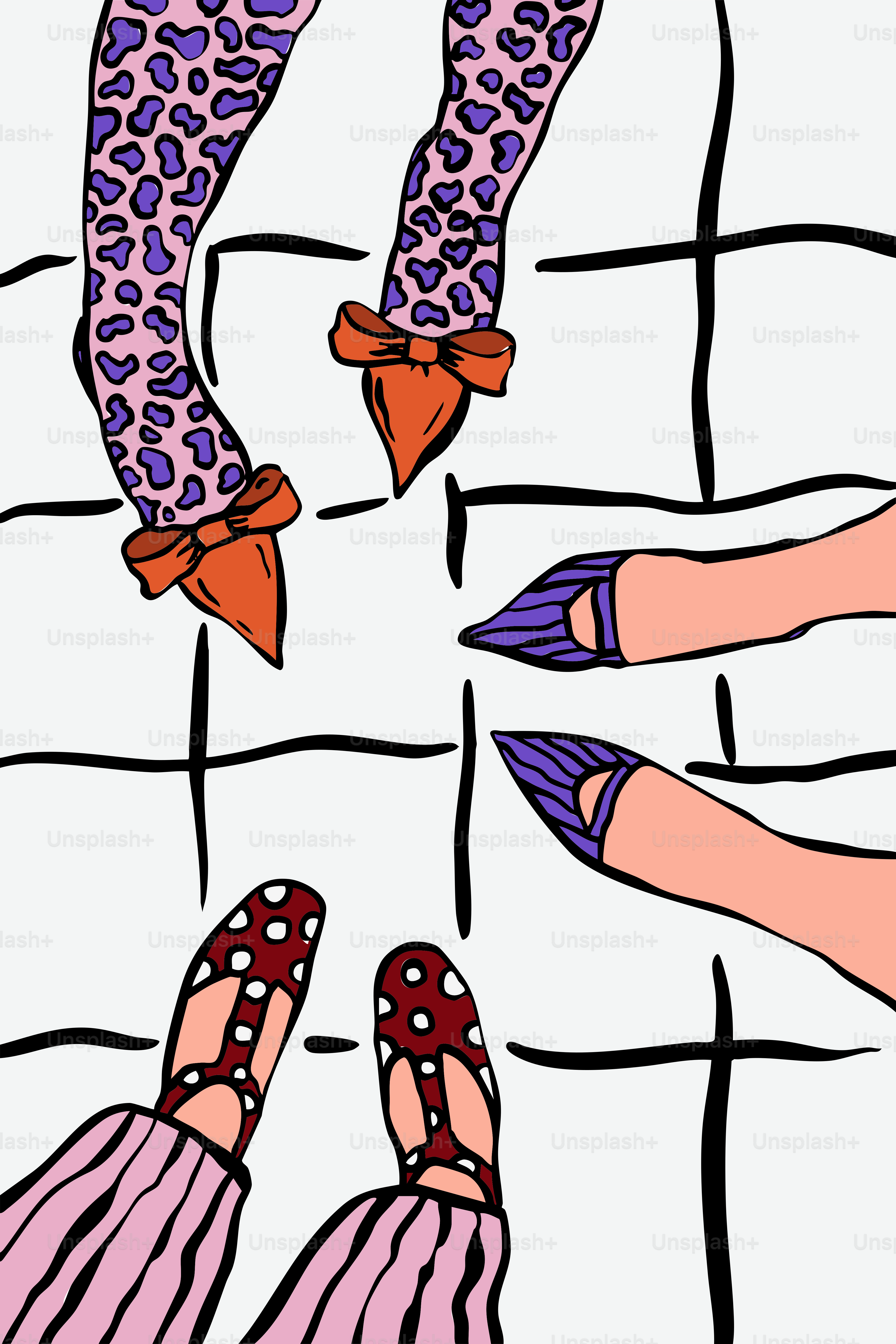 Feet in different styles and patterns. vector – Woman Image on Unsplash