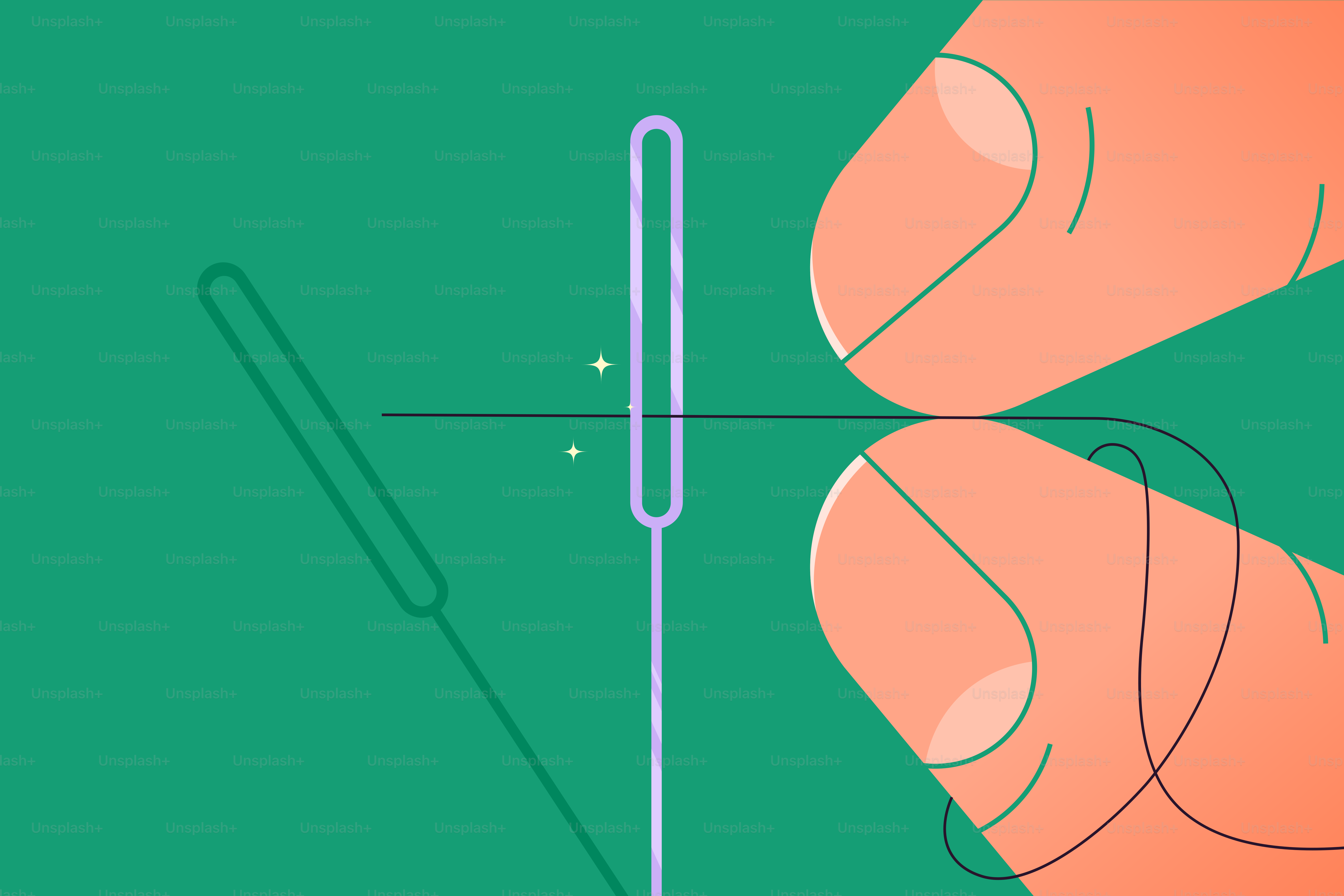 Hands holding an acupuncture needle, ready for use.