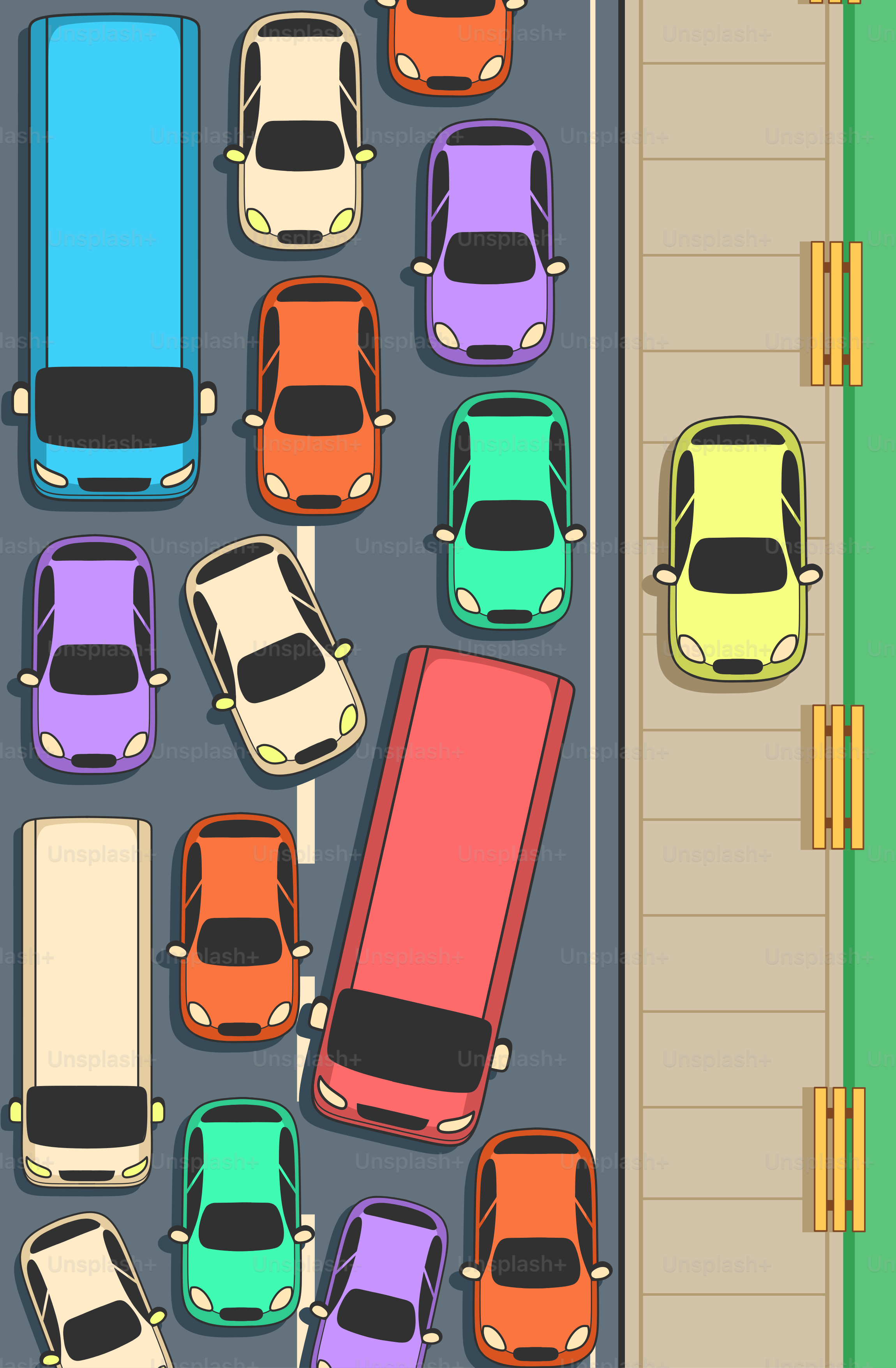 Traffic congestion on the road filled with many cars.