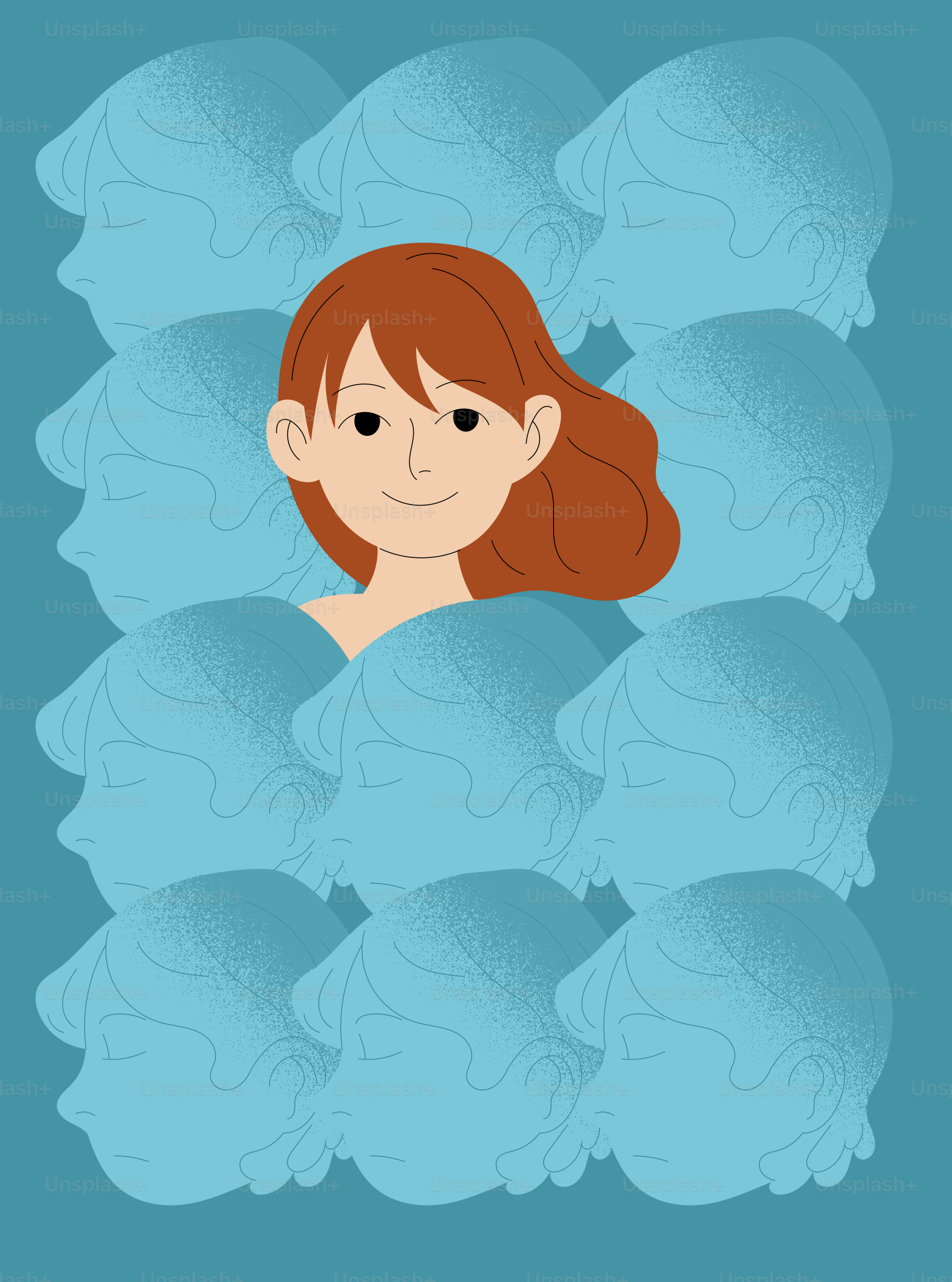 A woman stands out from the crowd.