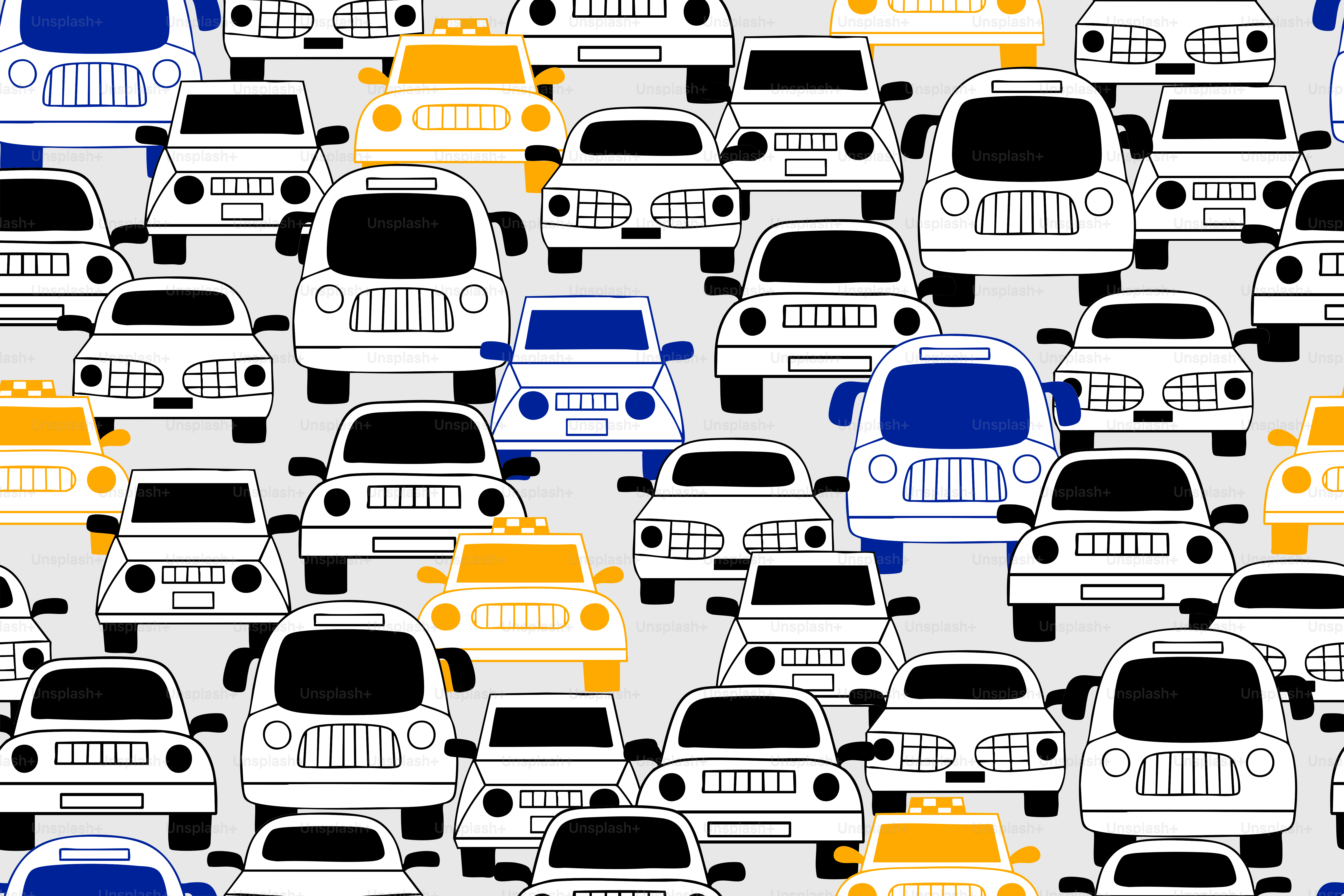 Beaucoup de voitures blanches sont serrées les unes les unes les autres.