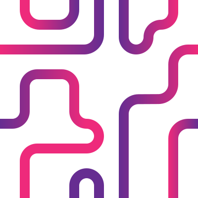 Des lignes courbes forment un motif abstrait rose et violet.