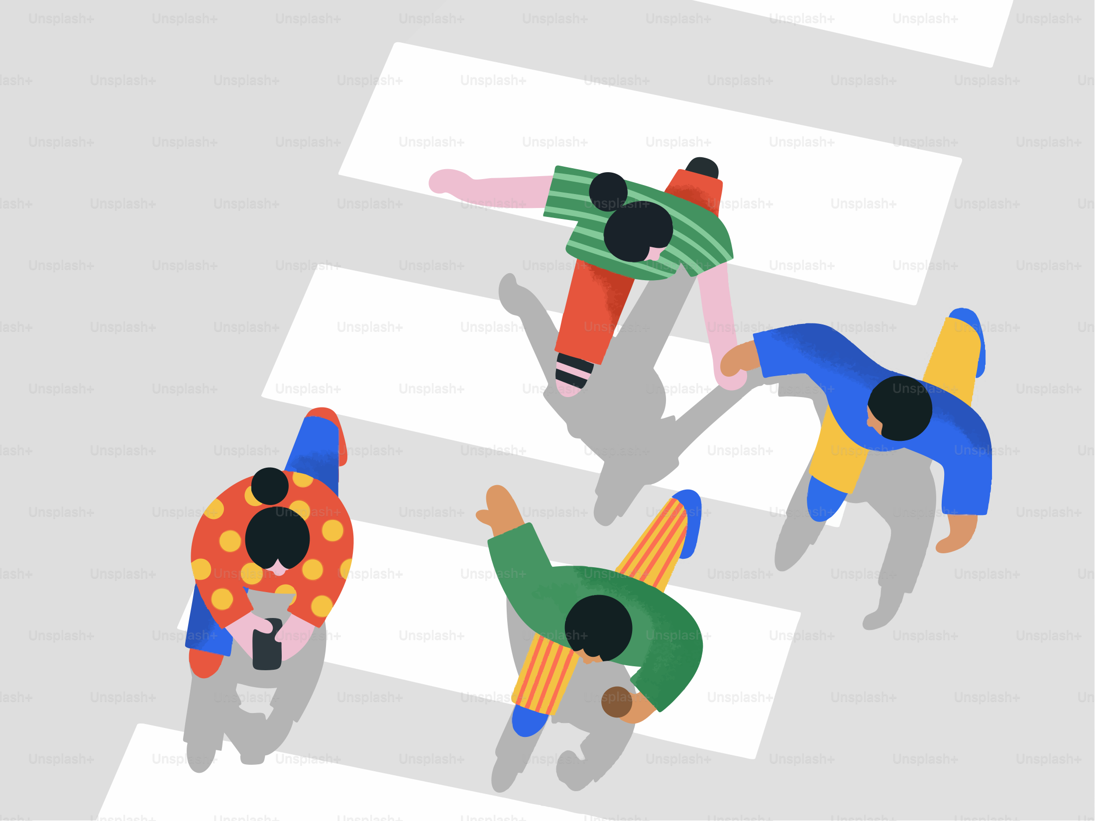 People are crossing the street in a crosswalk.