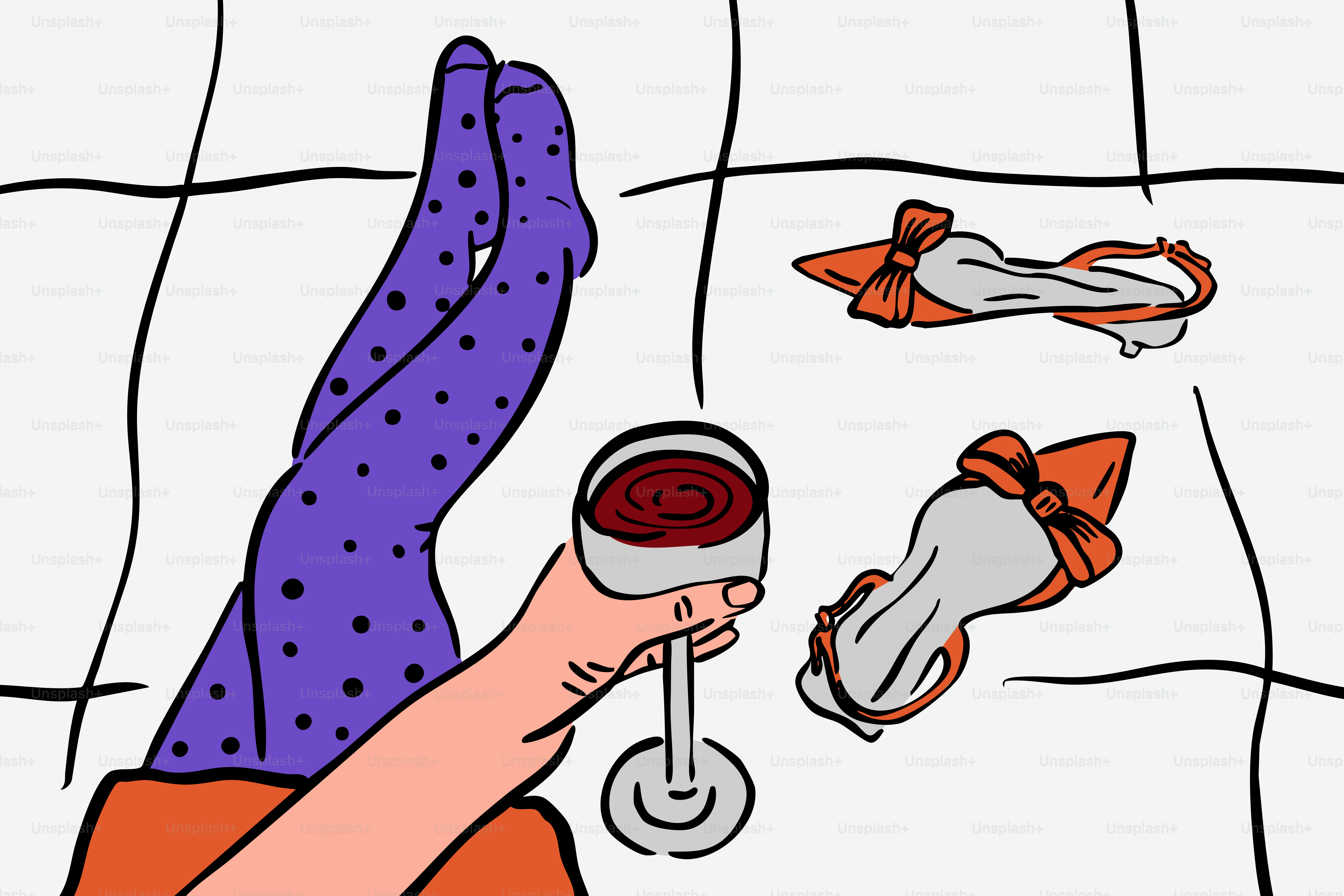 Relaxing with wine and elegant shoes.