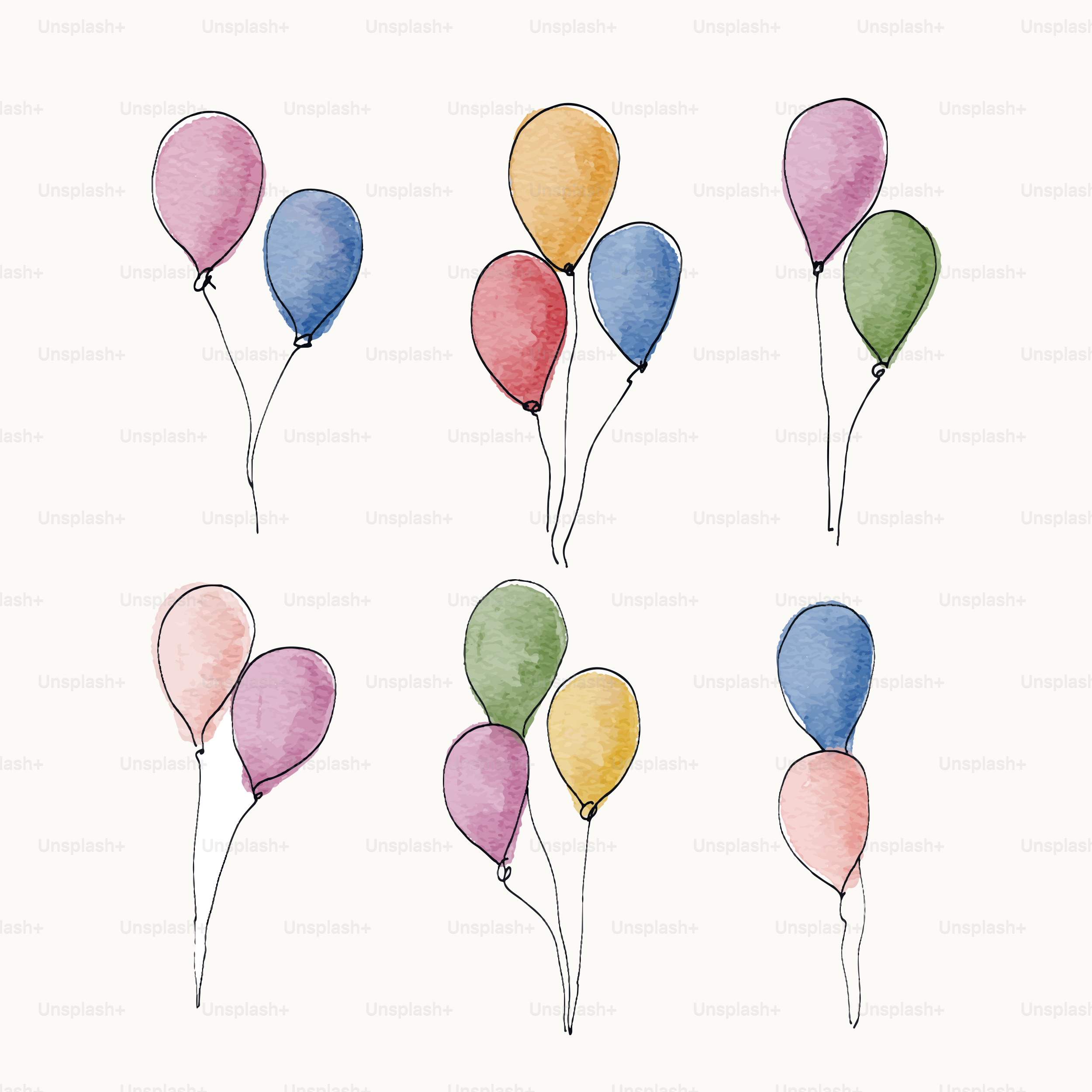 Colorful balloons arranged in a cute pattern.