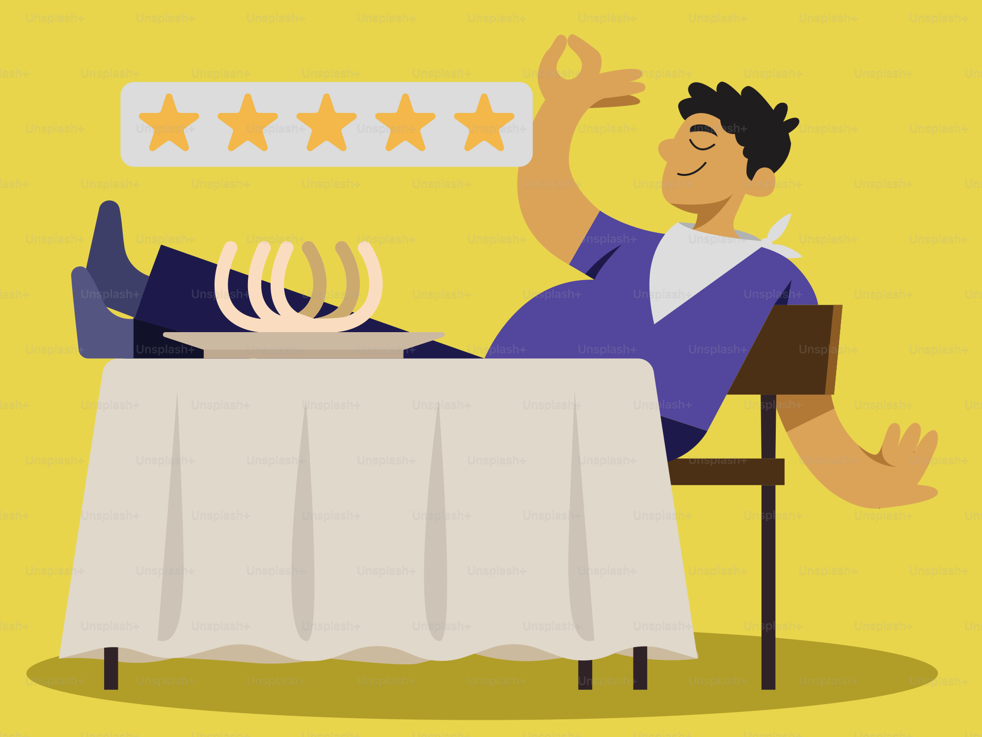 Köstliches Essen erhält fünf Sterne und übertrifft damit die Erwartungen.