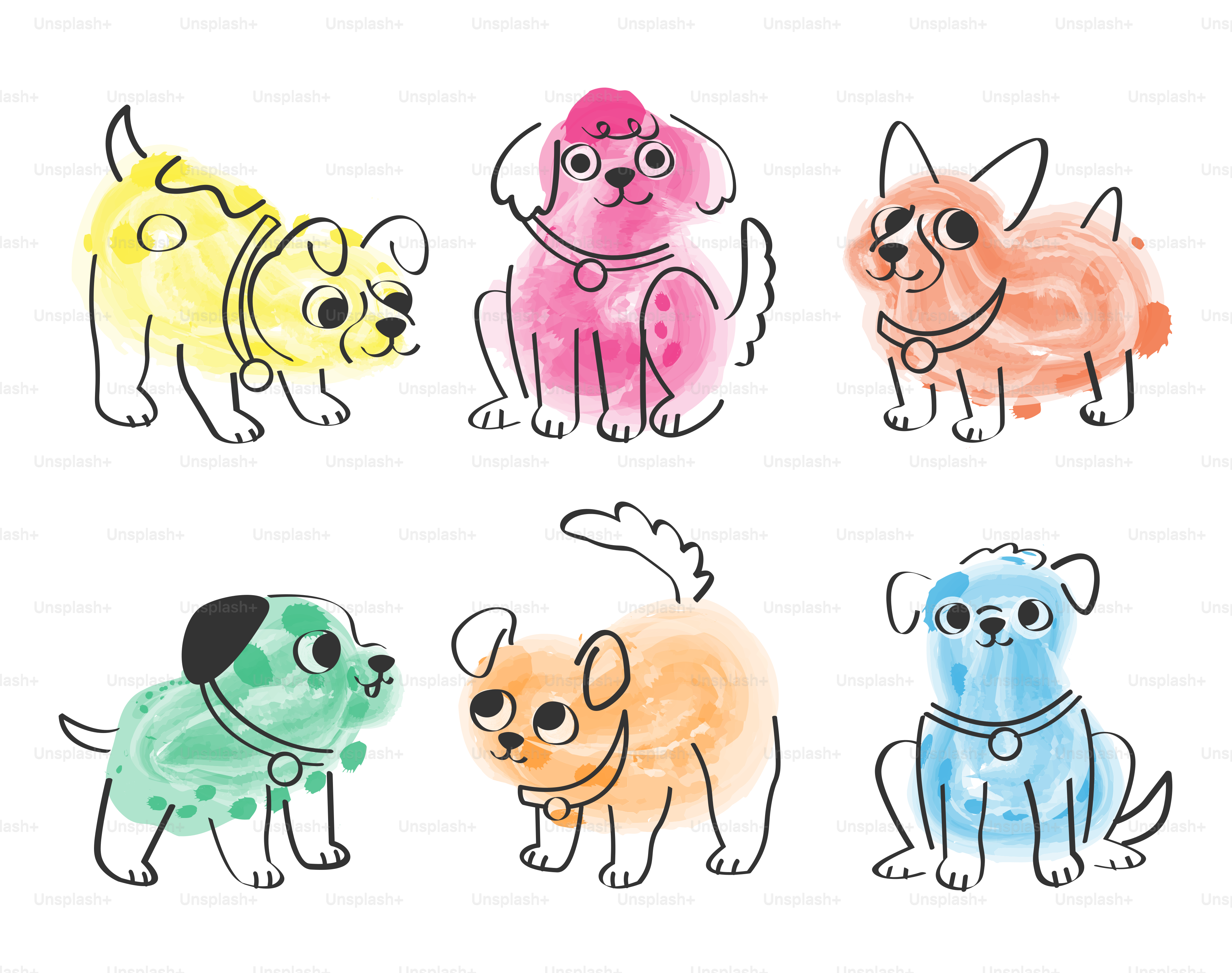 Un disegno di un cane con un cappello di compleanno vettoriale – Immagine di  Gatto su Unsplash, image size:3000x2368