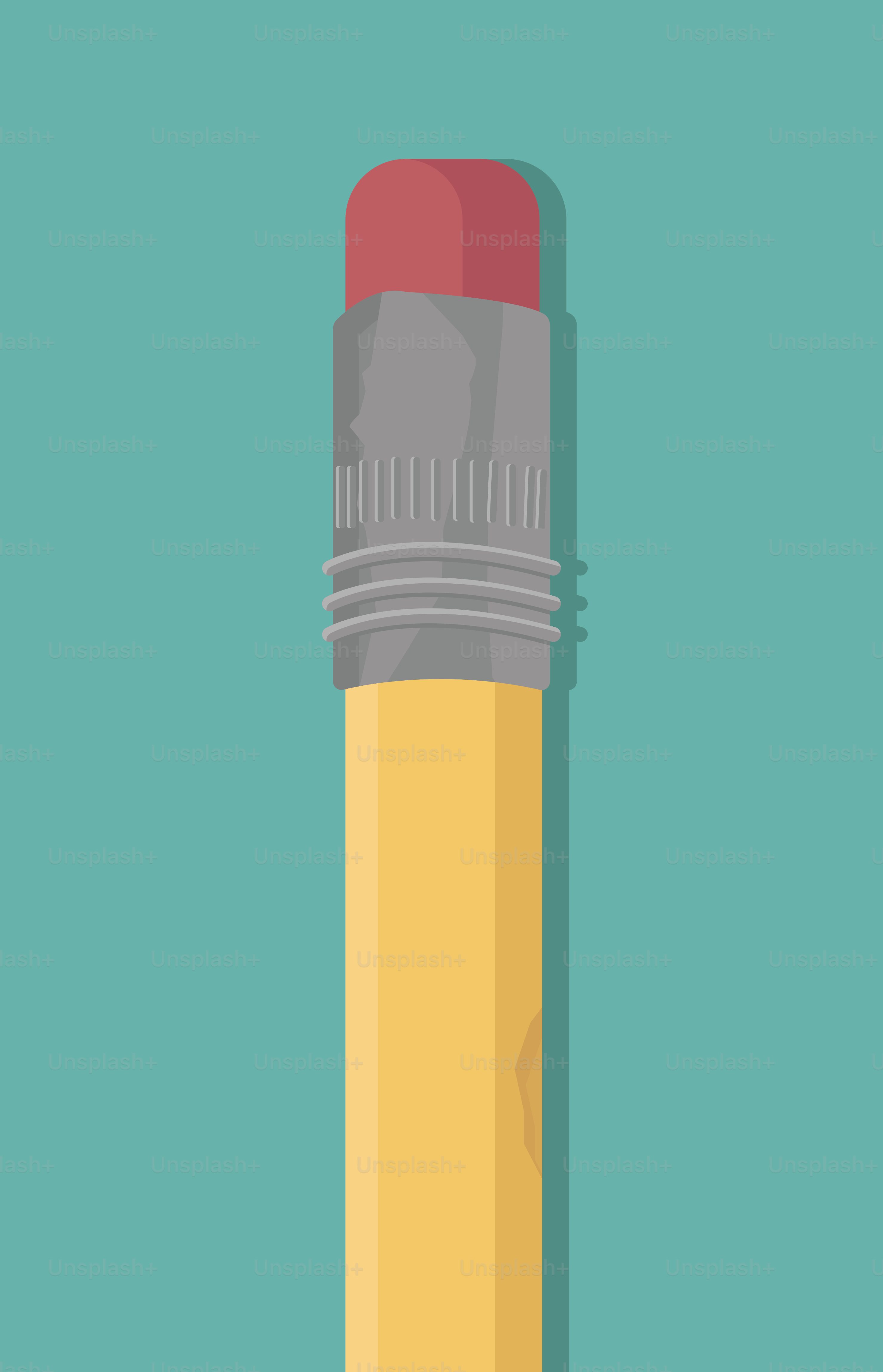 A yellow pencil with an eraser.