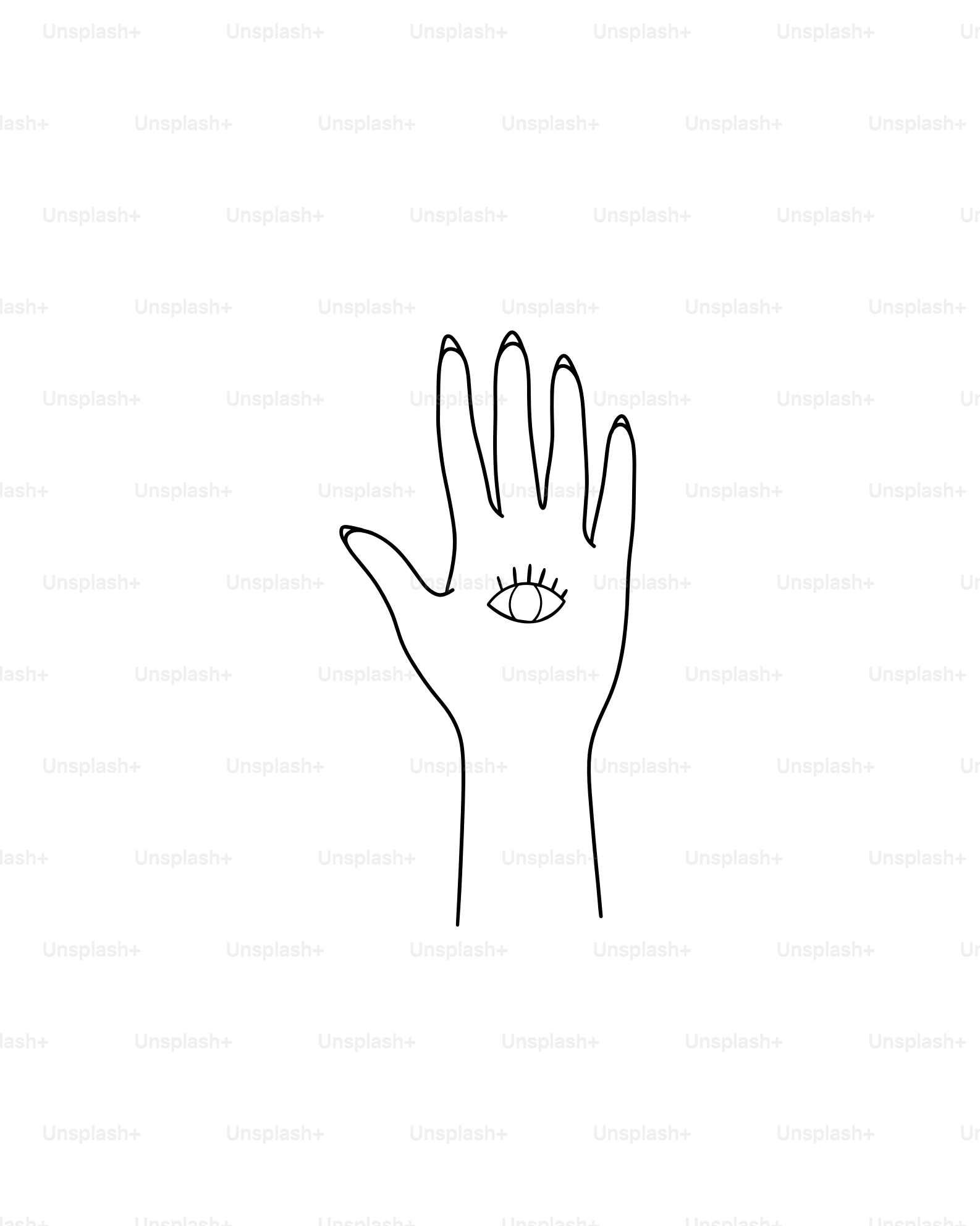 An eye is drawn on a hand.