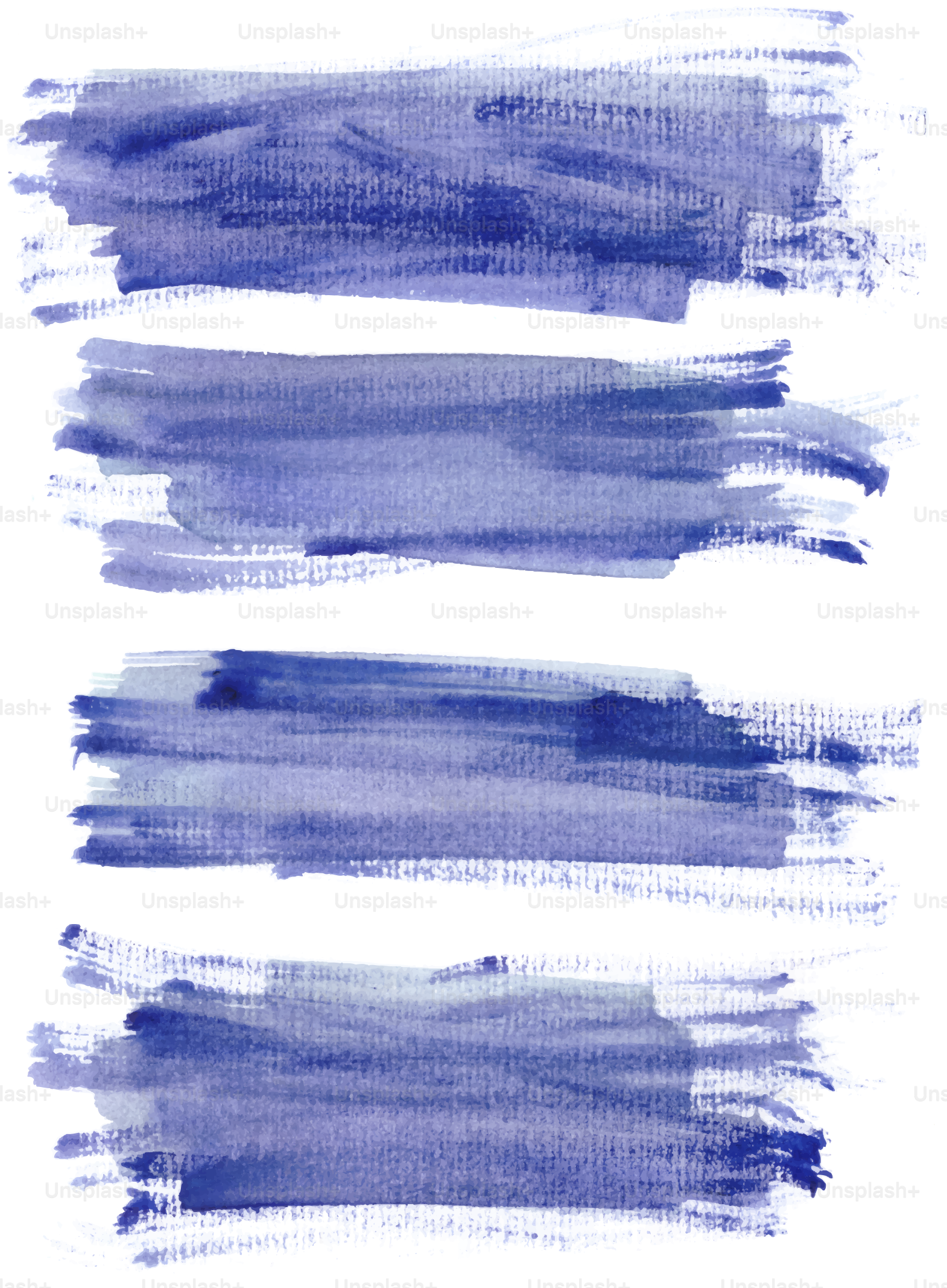 Blue watercolor brushstrokes on a white background.