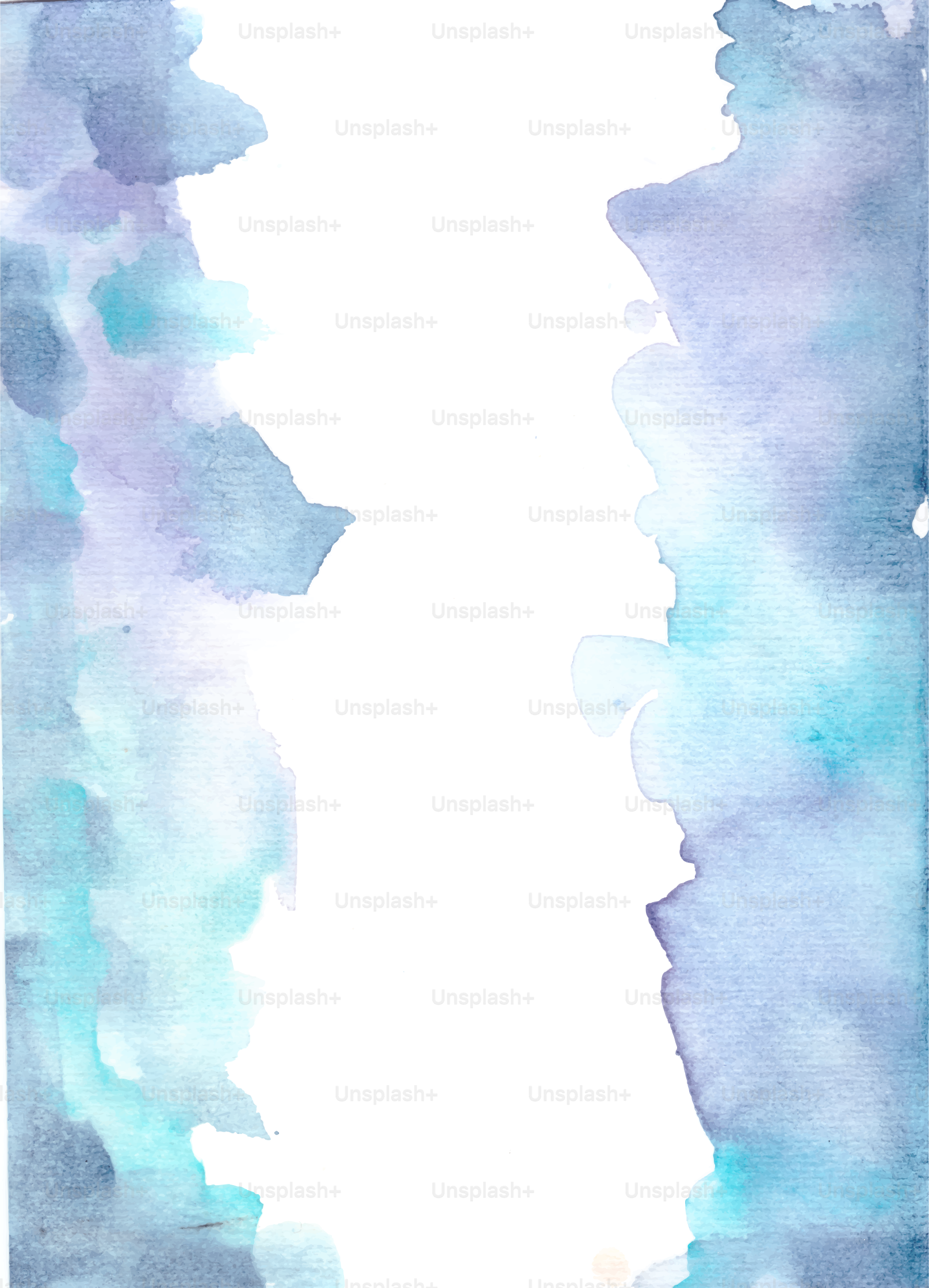 Watercolor washes frame a blank white space.