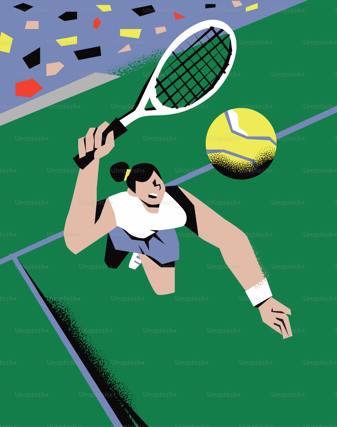 A tennis player hits a ball during a match.