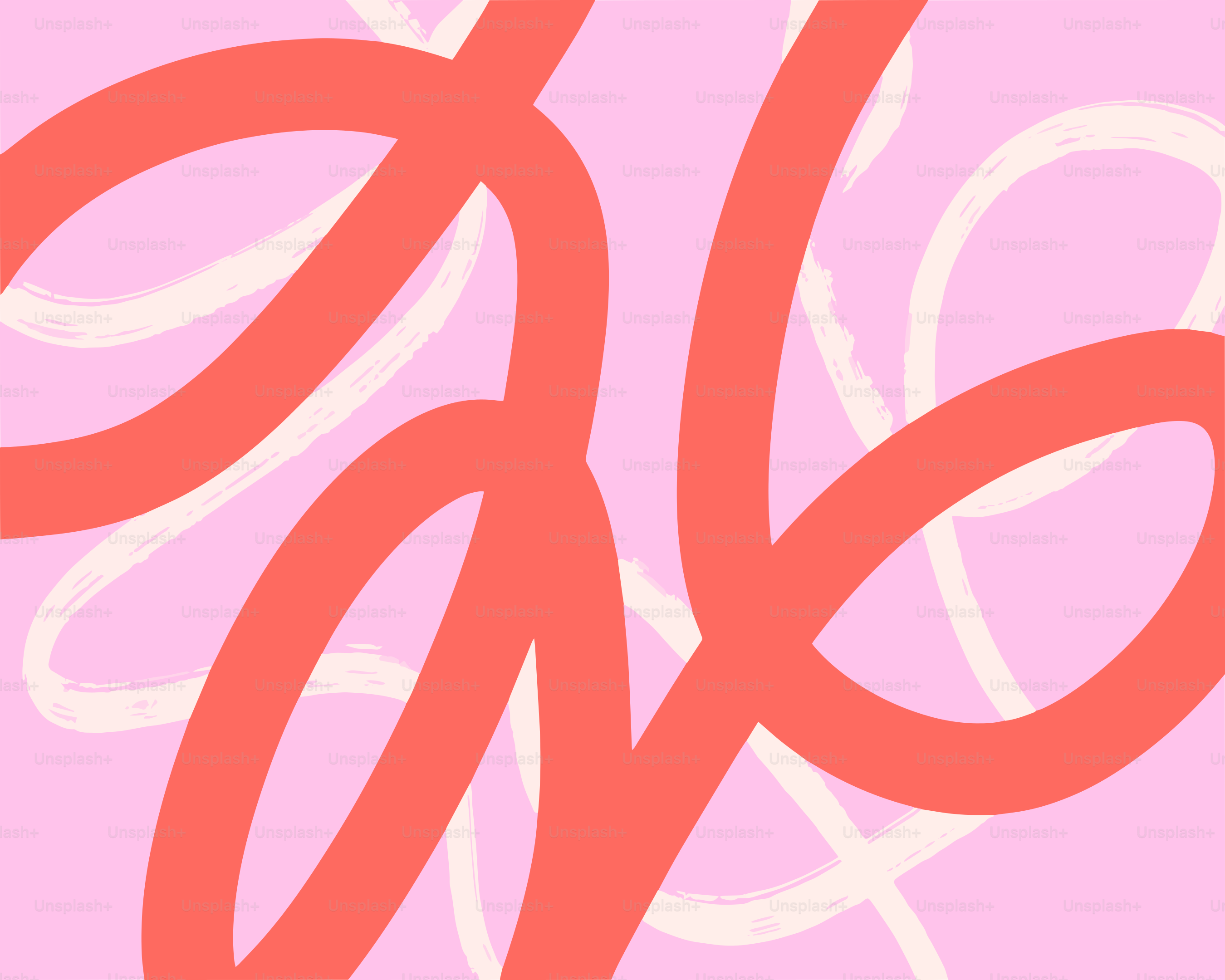 Abstract coral lines on a pink background