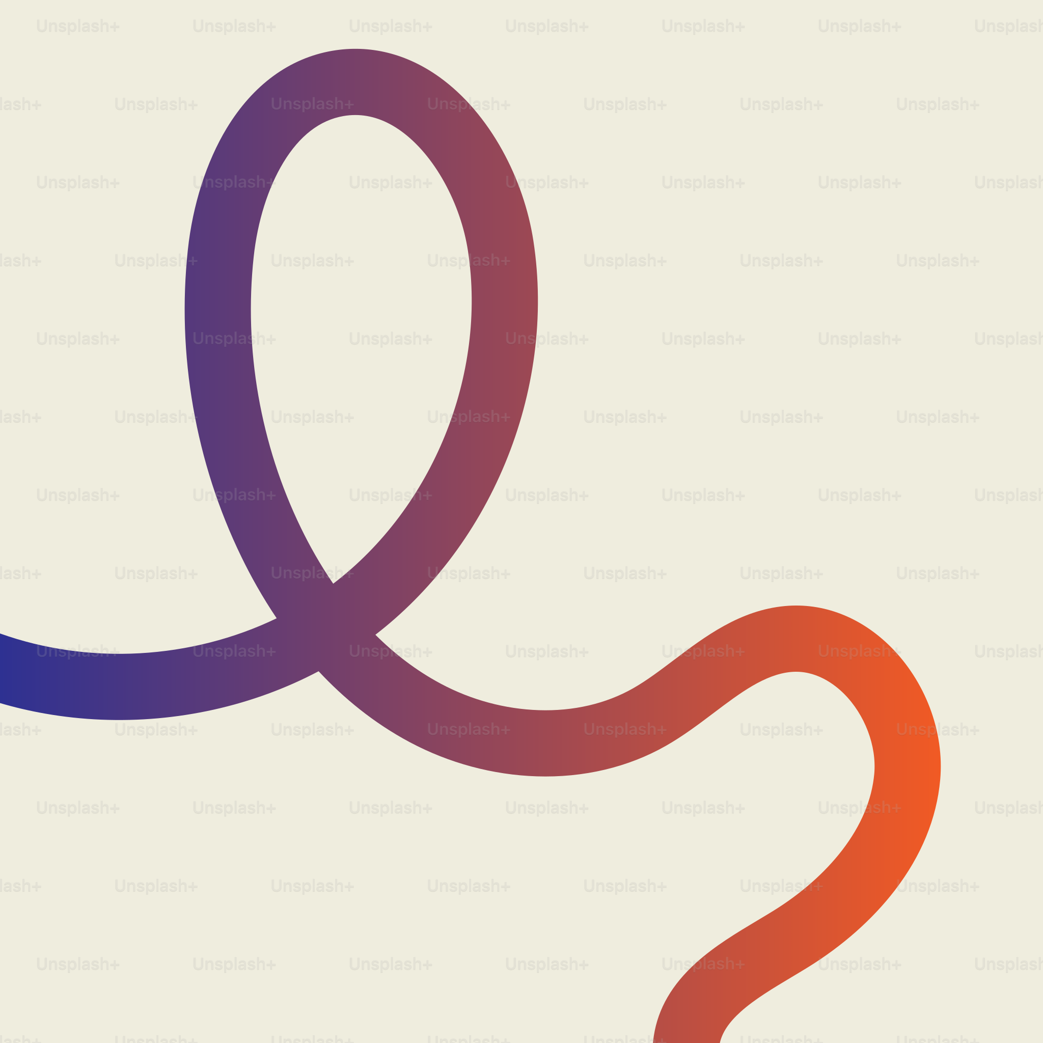 A gradient line forming a loop and curve.