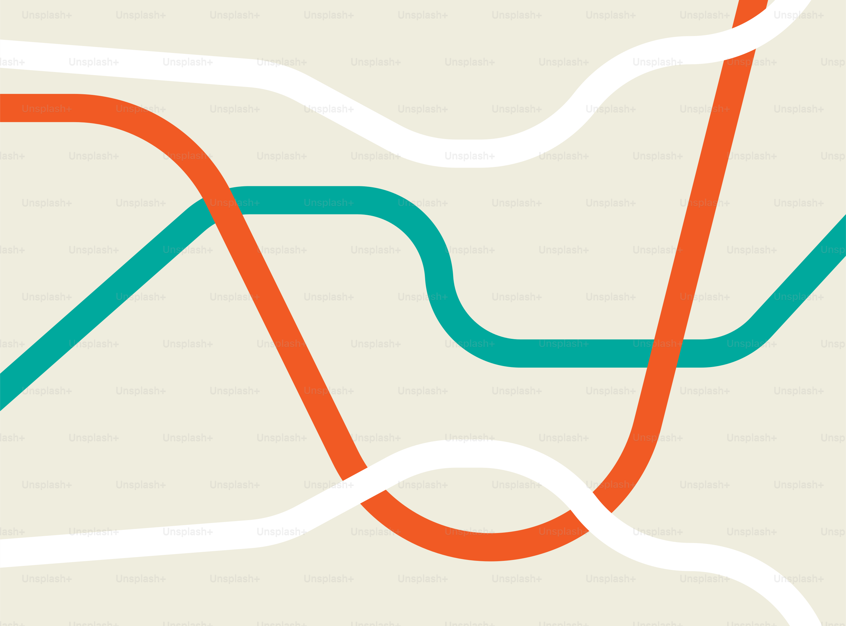 Three colorful abstract lines on a light background