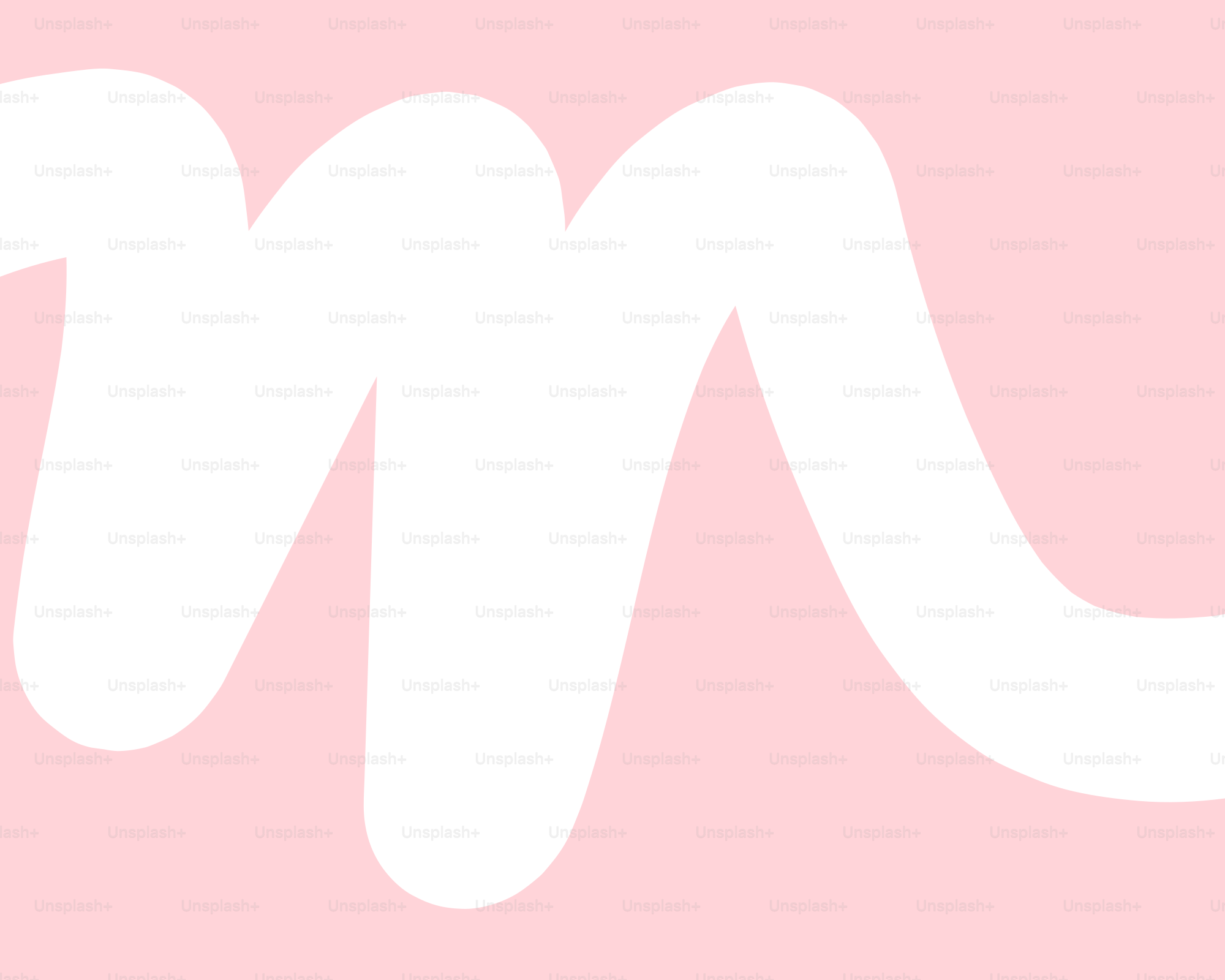 White cursive letter m on pink background