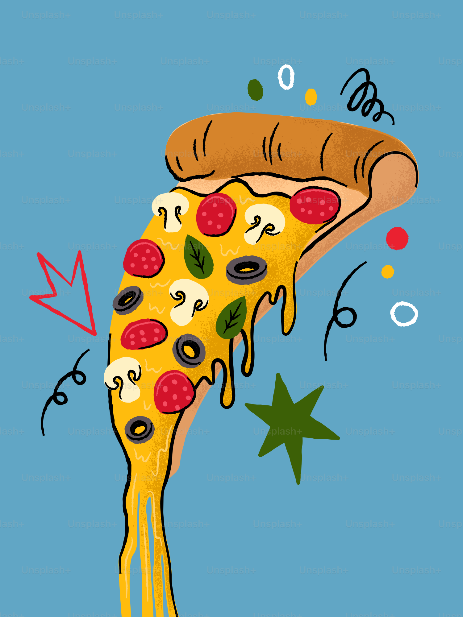 Una deliciosa porción de pizza con varios ingredientes.
