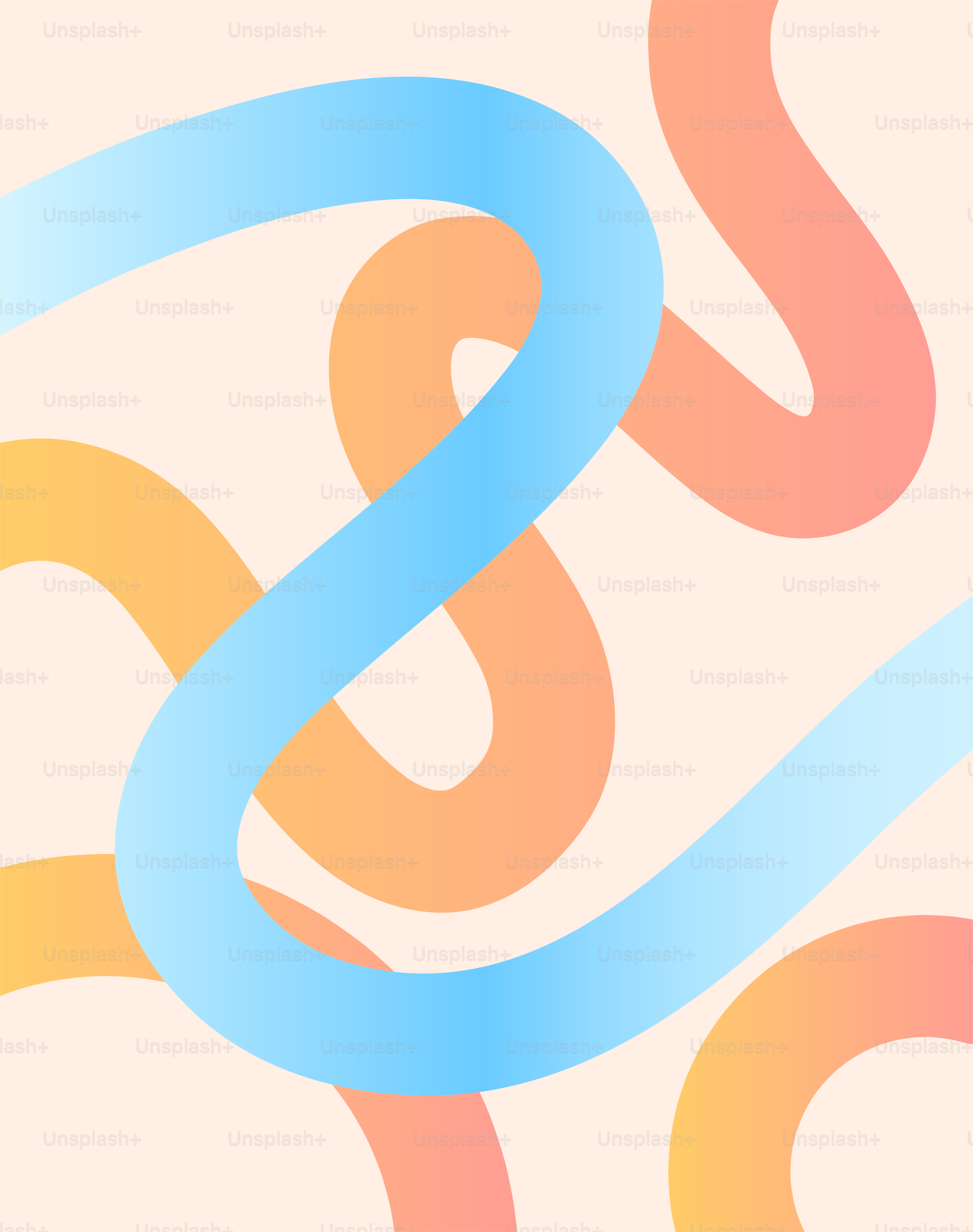 Abstract flowing lines with gradient colors on a light background ...
