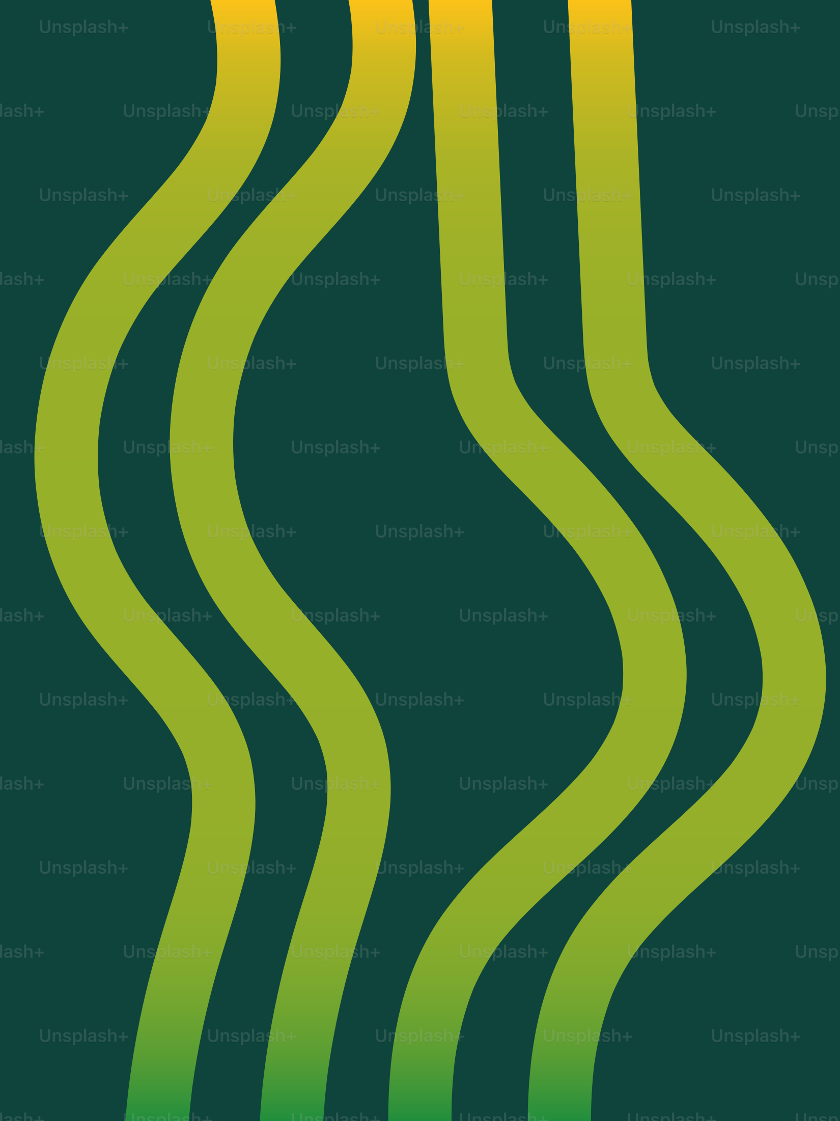 Green and yellow wavy lines on dark green background