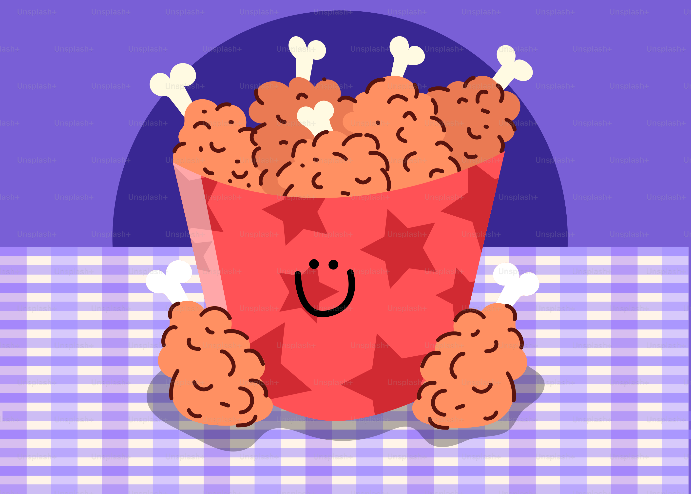 Bucket of fried chicken with bones