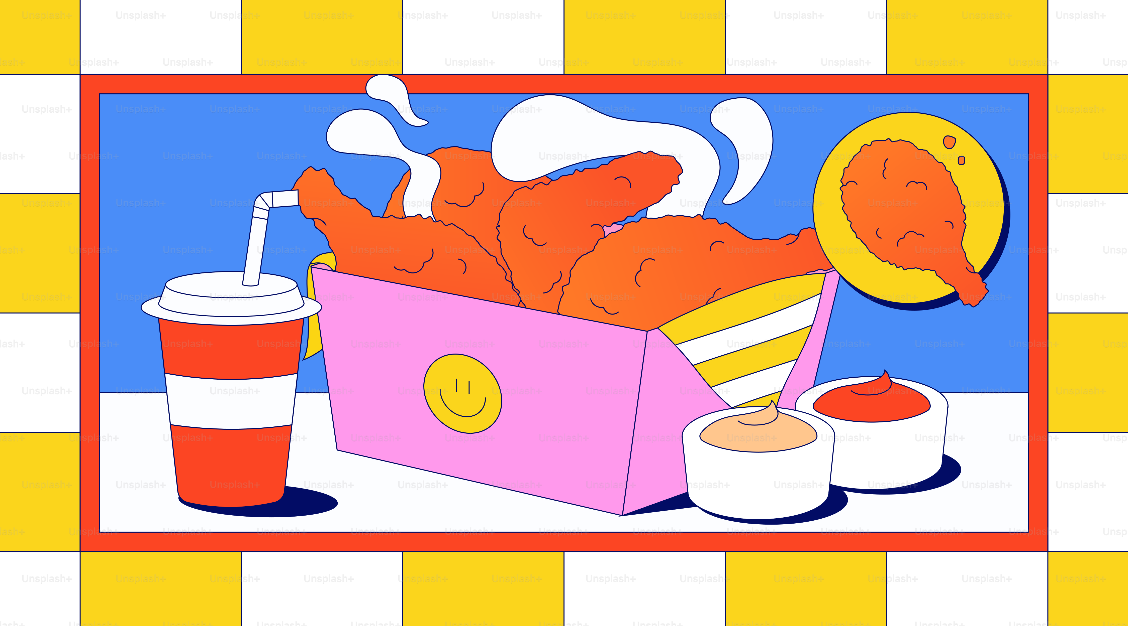 Fried chicken meal with sides and a drink.