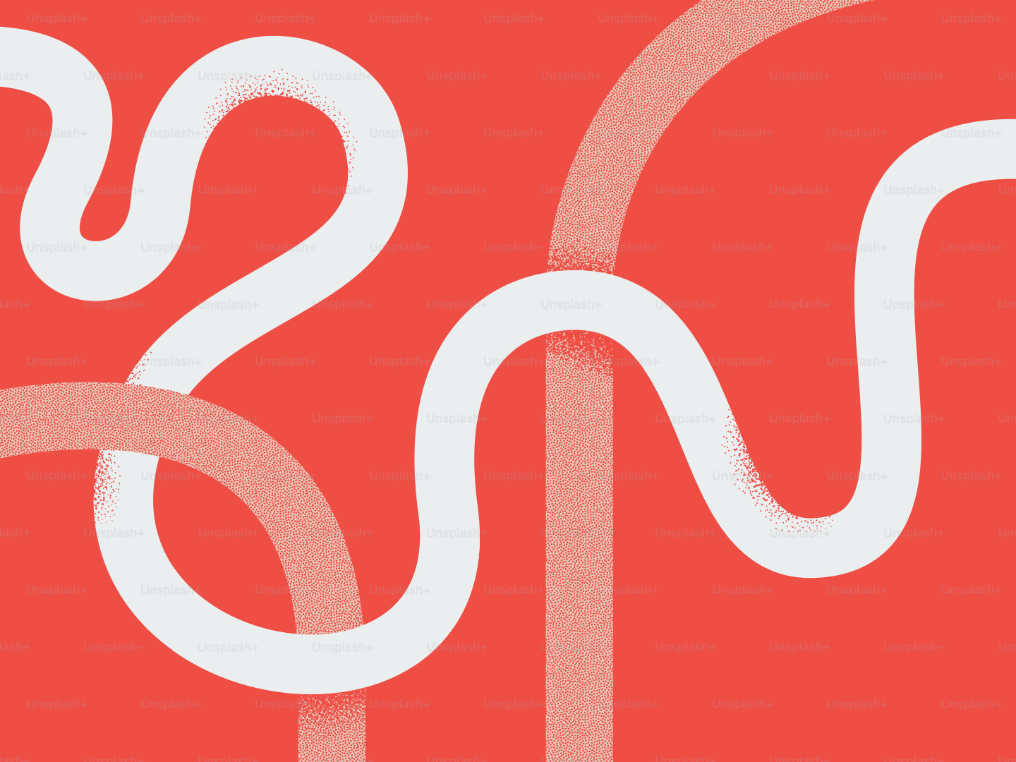 Abstract white lines on a red background