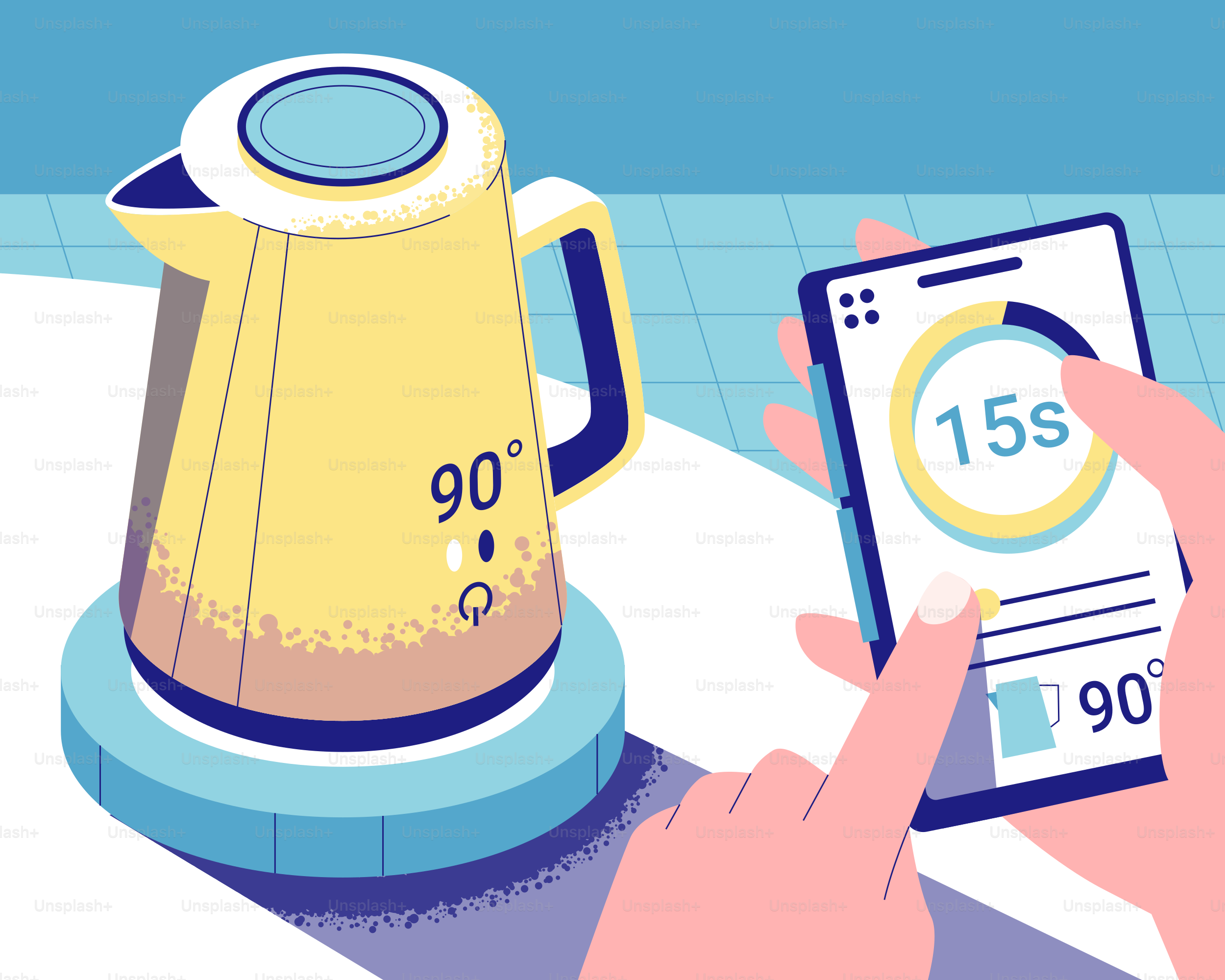 Hervidor eléctrico controlado por una aplicación de teléfono inteligente