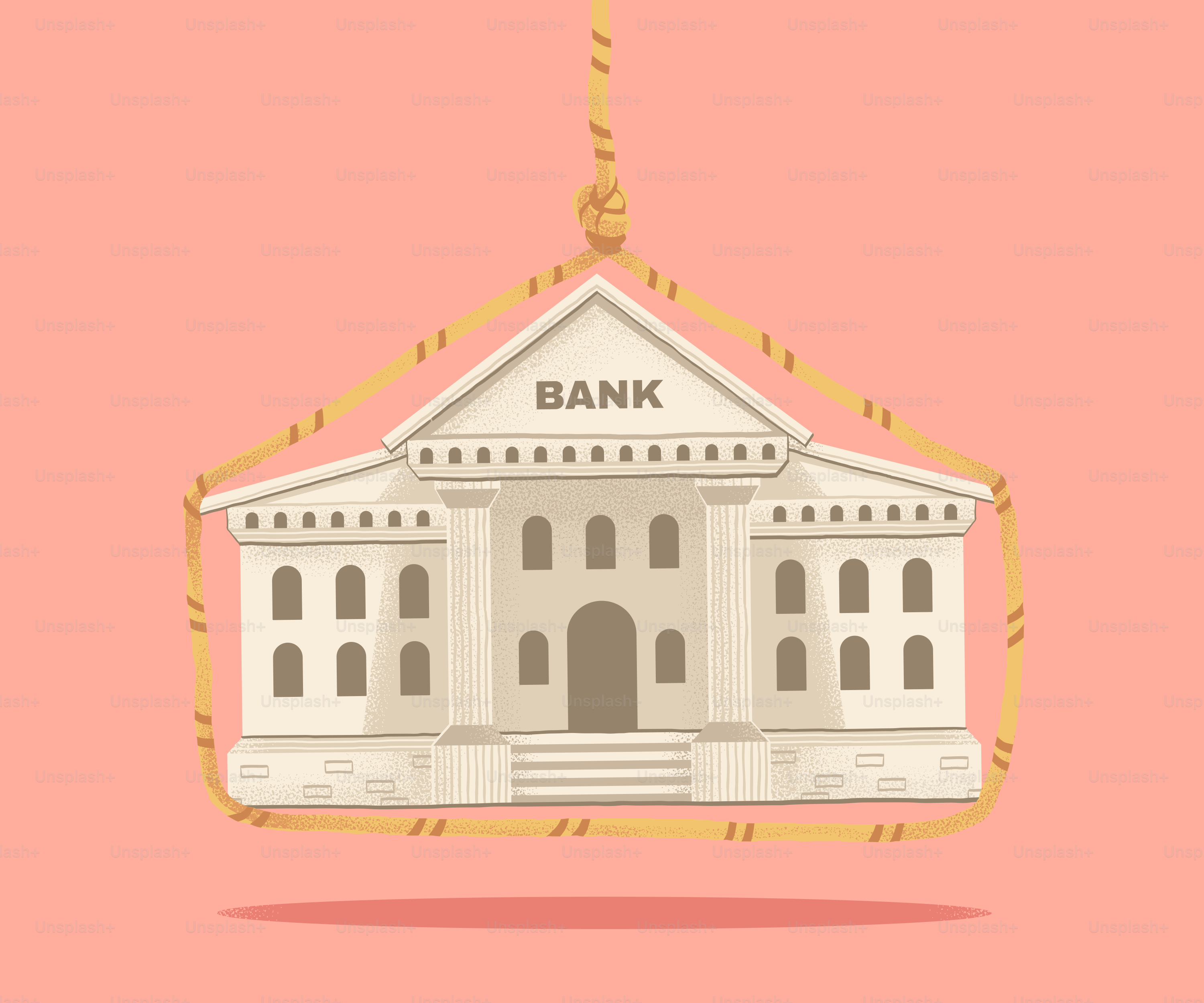 The bank is hanging by a noose.