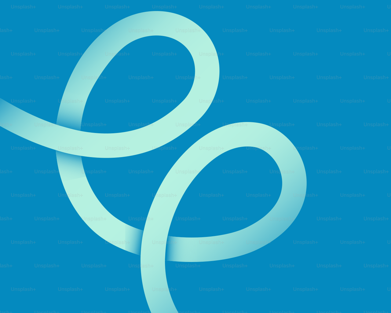 Light blue ribbon against a solid blue background