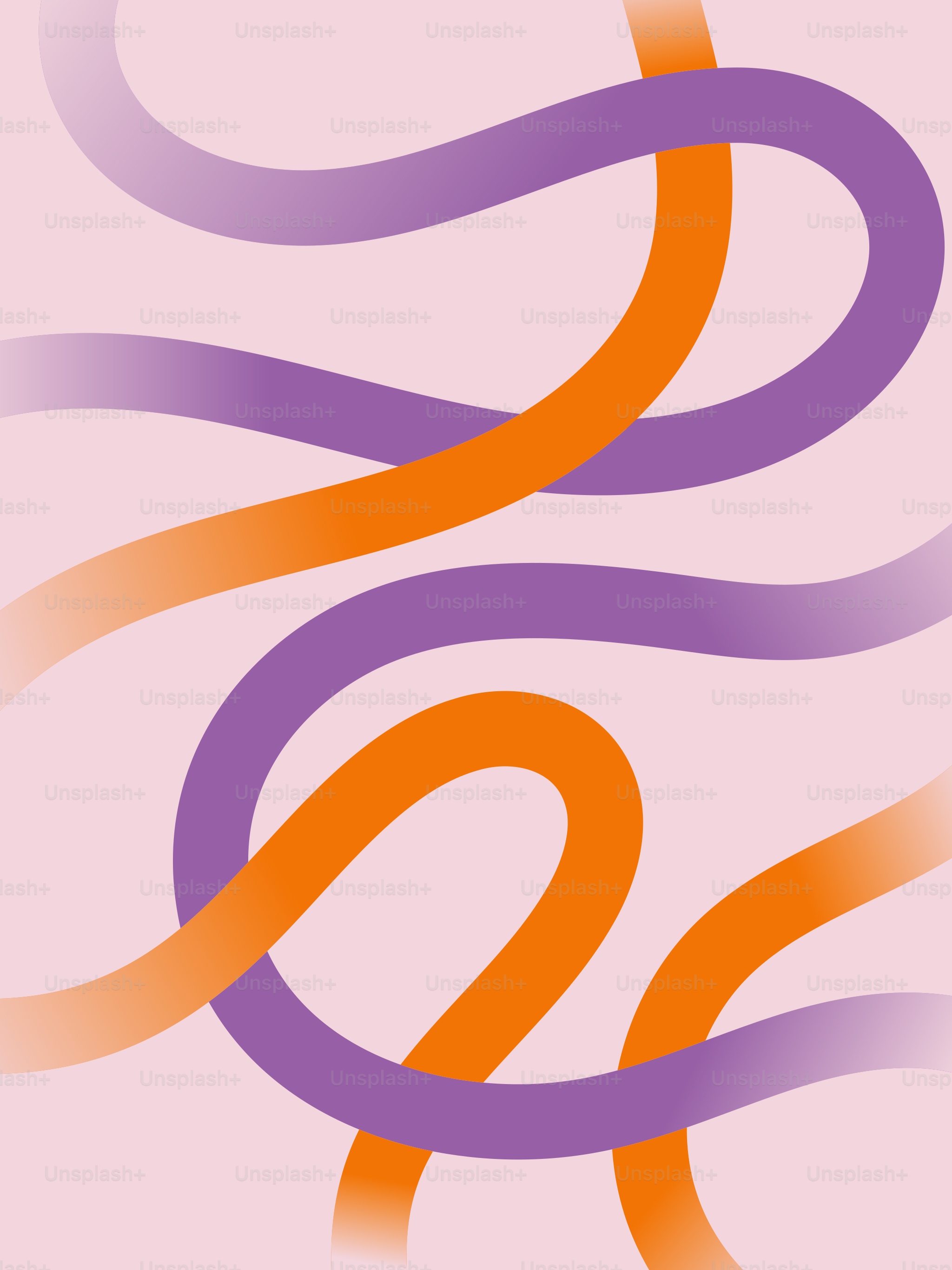 Abstract purple and orange lines on pink background