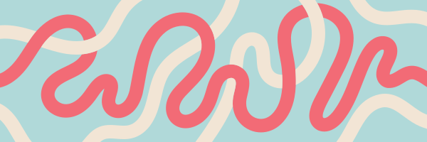 Abstract wavy lines in pink and white on blue