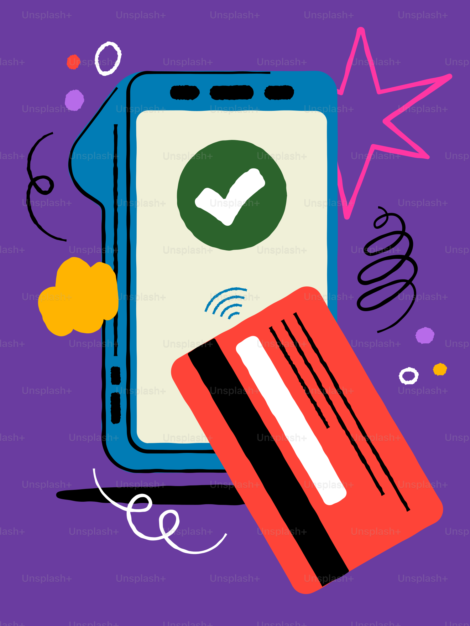 Pagamento mobile tramite carta di credito.