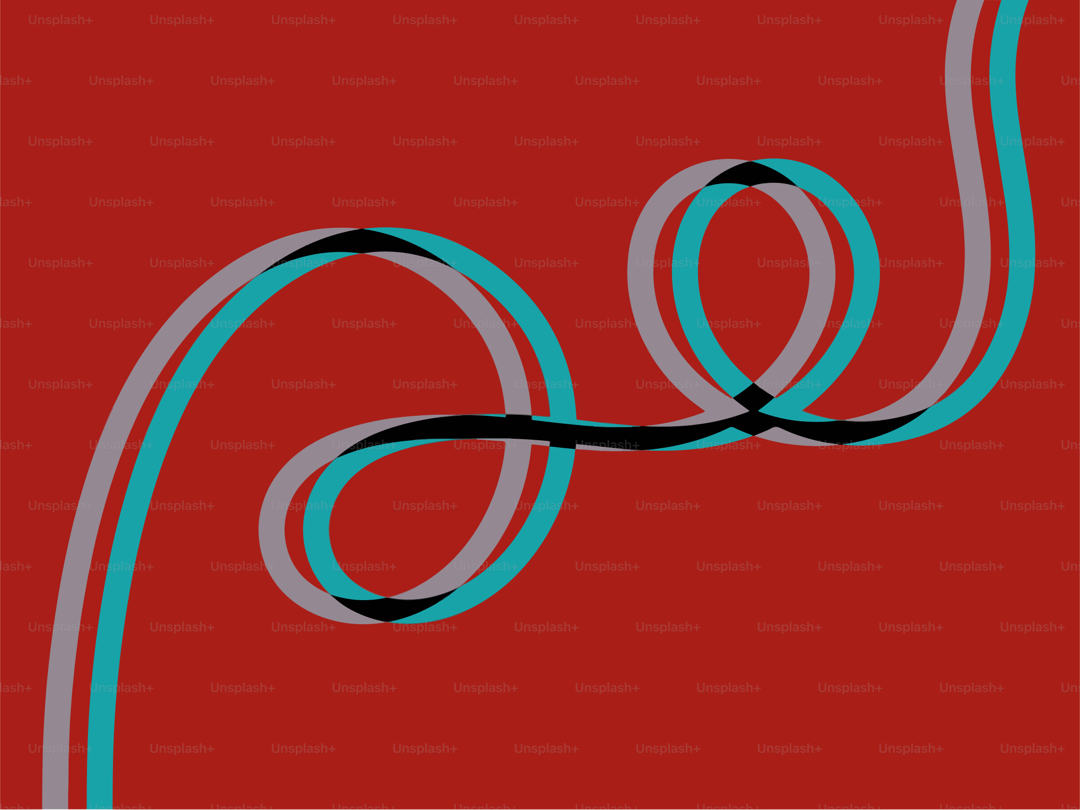 Roller coaster design on a red background.