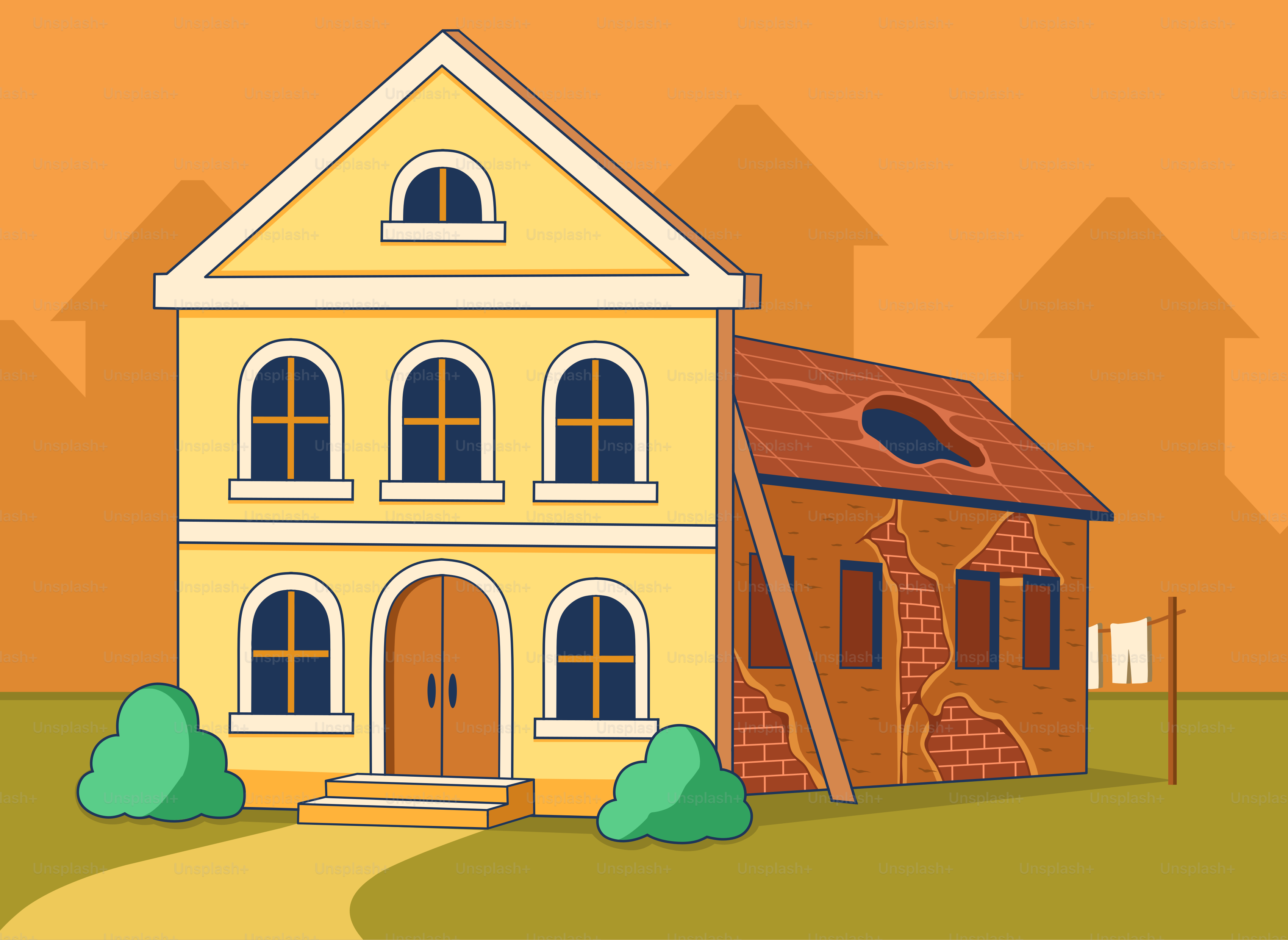 Una casa en proceso de renovación o restauración. vector – Imagen de Casa  en Unsplash, image size:3000x2189