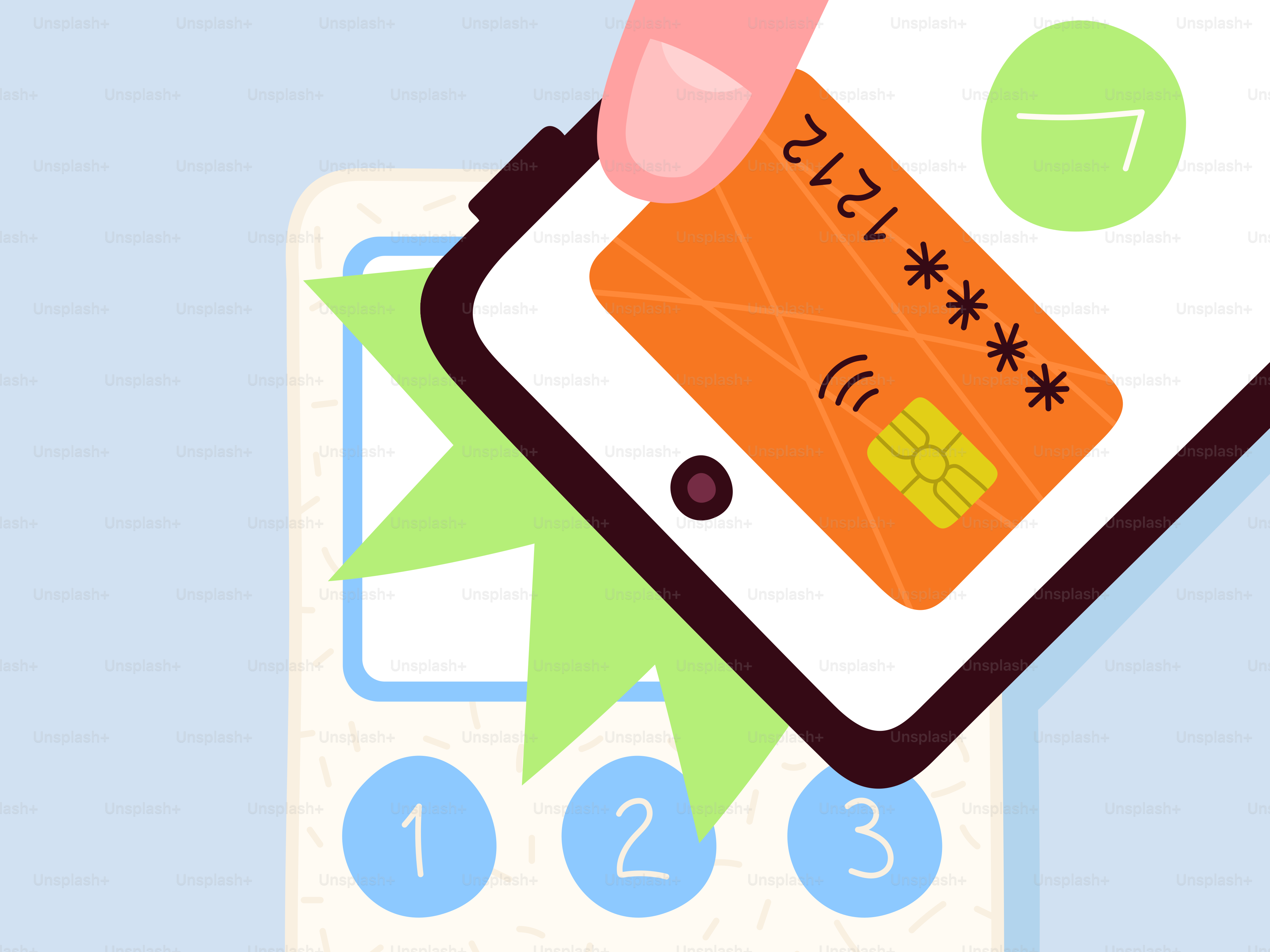 Pagar com telefone e cartão de crédito.