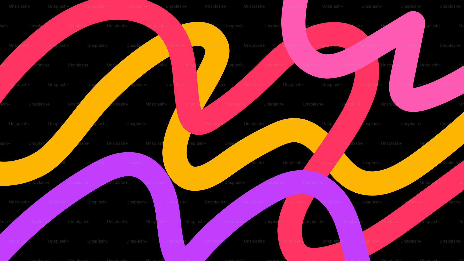 Bunte, wellenförmige Linien auf schwarzem Hintergrund.