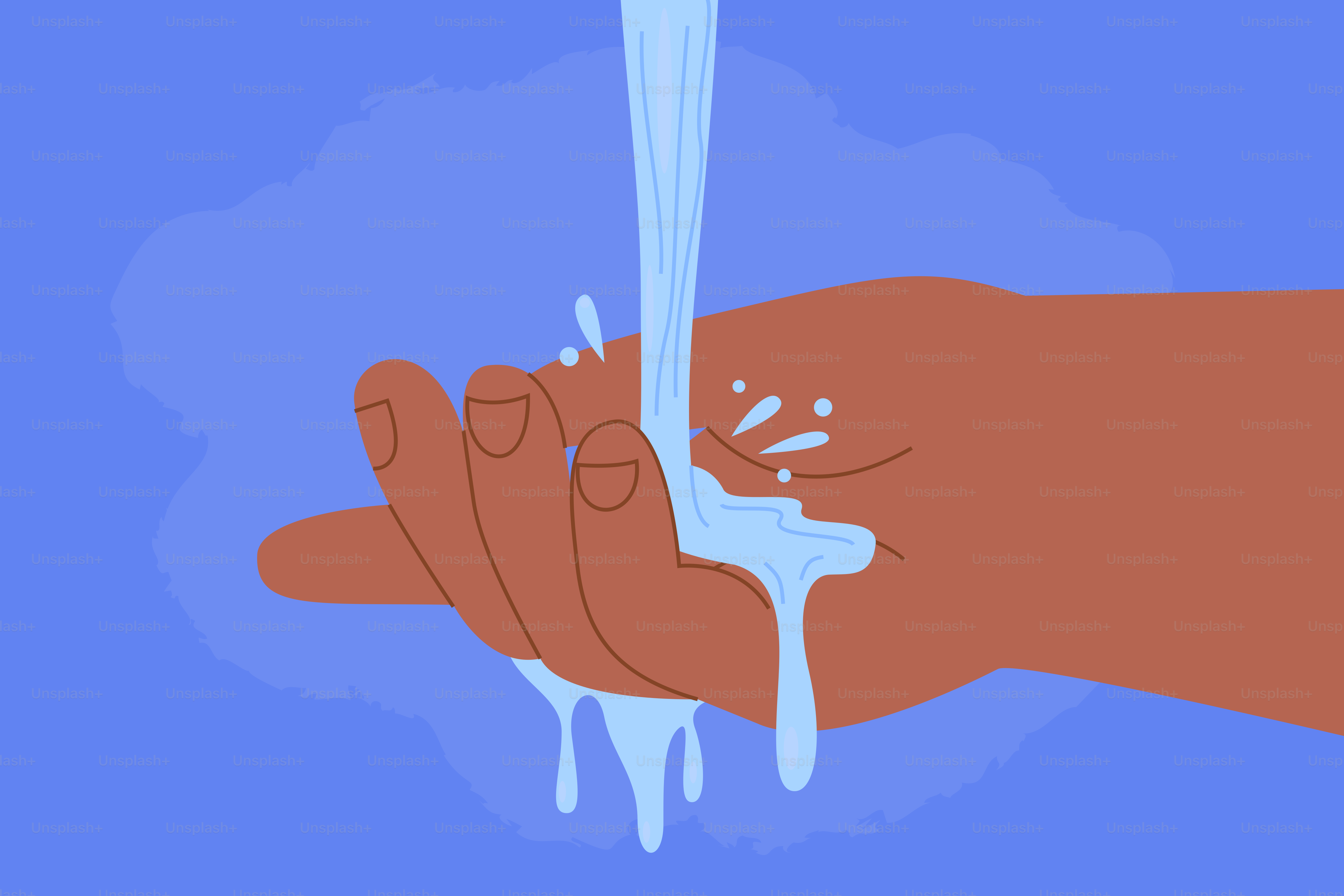 Wasser ist eine Hand waschen.