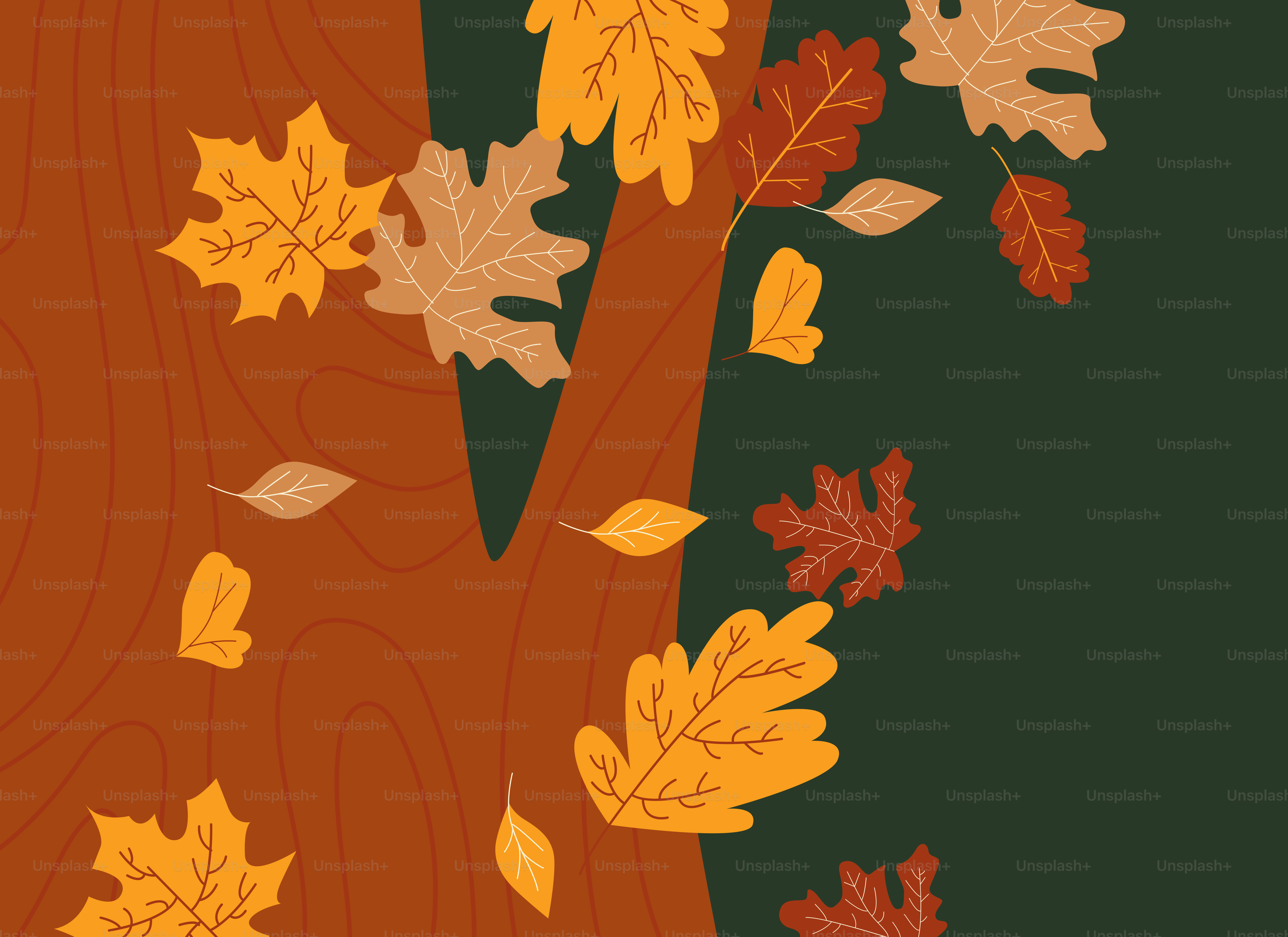 Autumn leaves falling from a tree