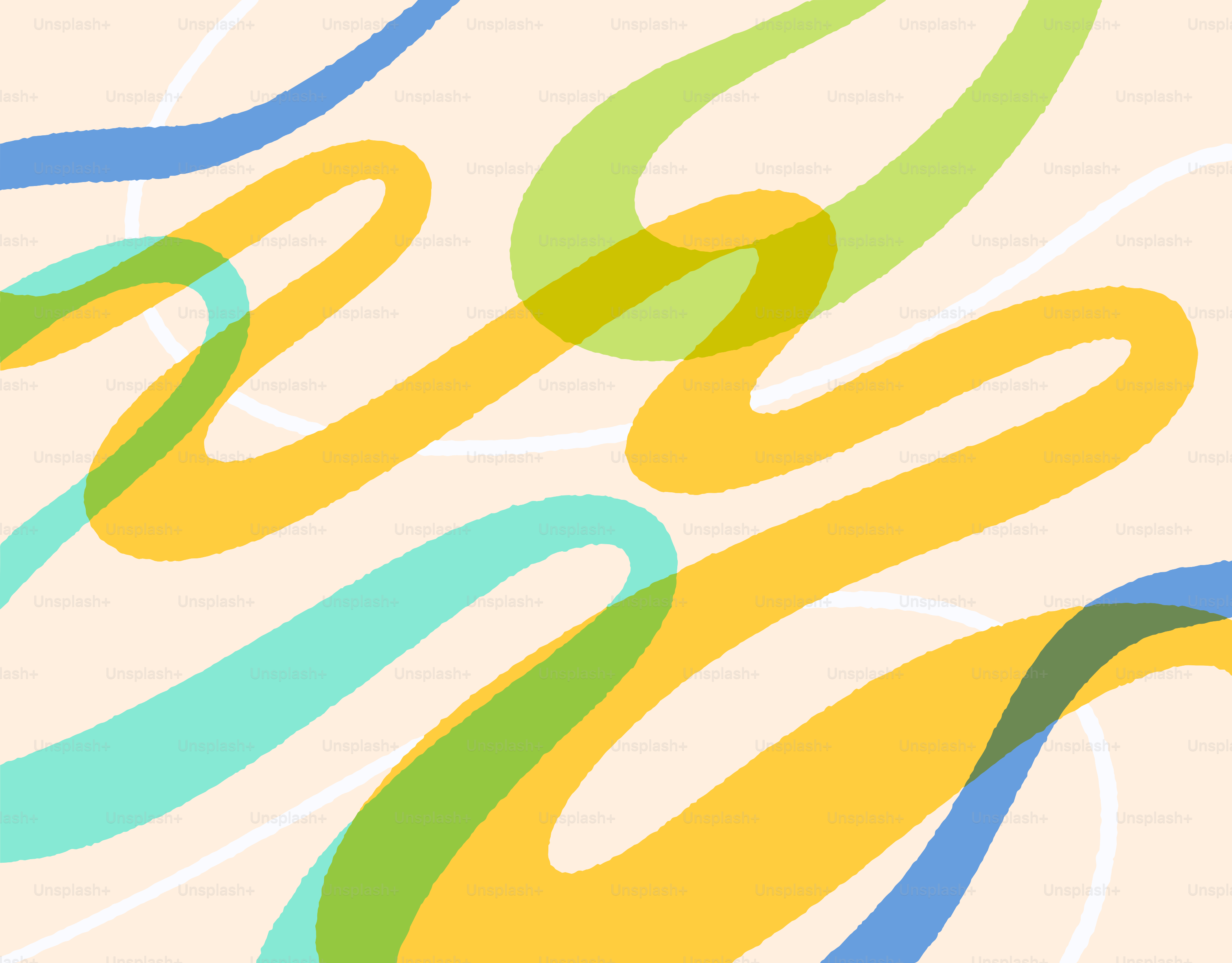 Abstract colorful wavy lines on a light background
