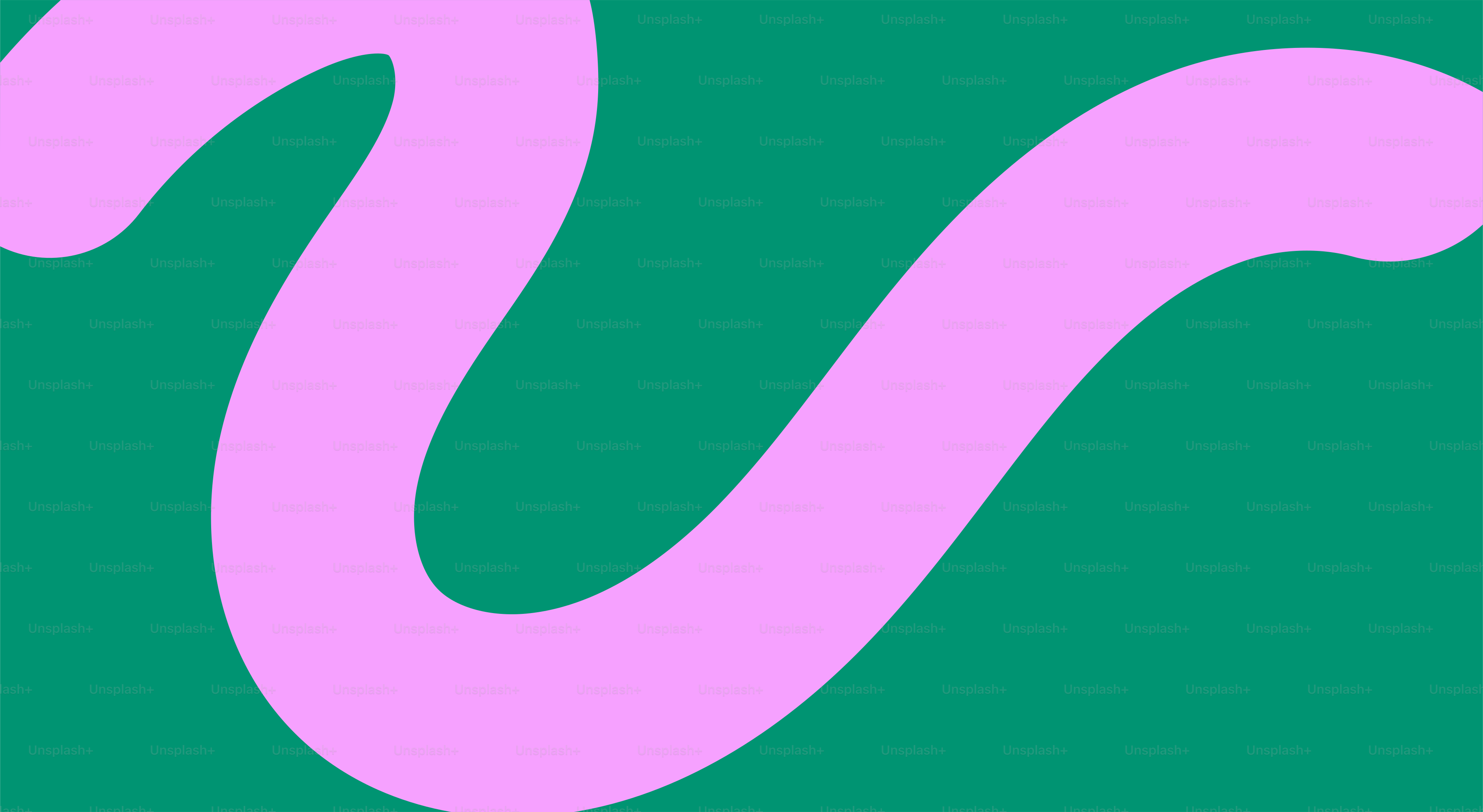A pink wavy line on a green background