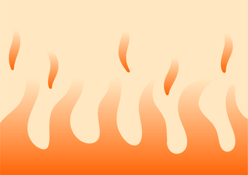 Abstraktes welliges orangefarbenes und cremefarbenes Muster