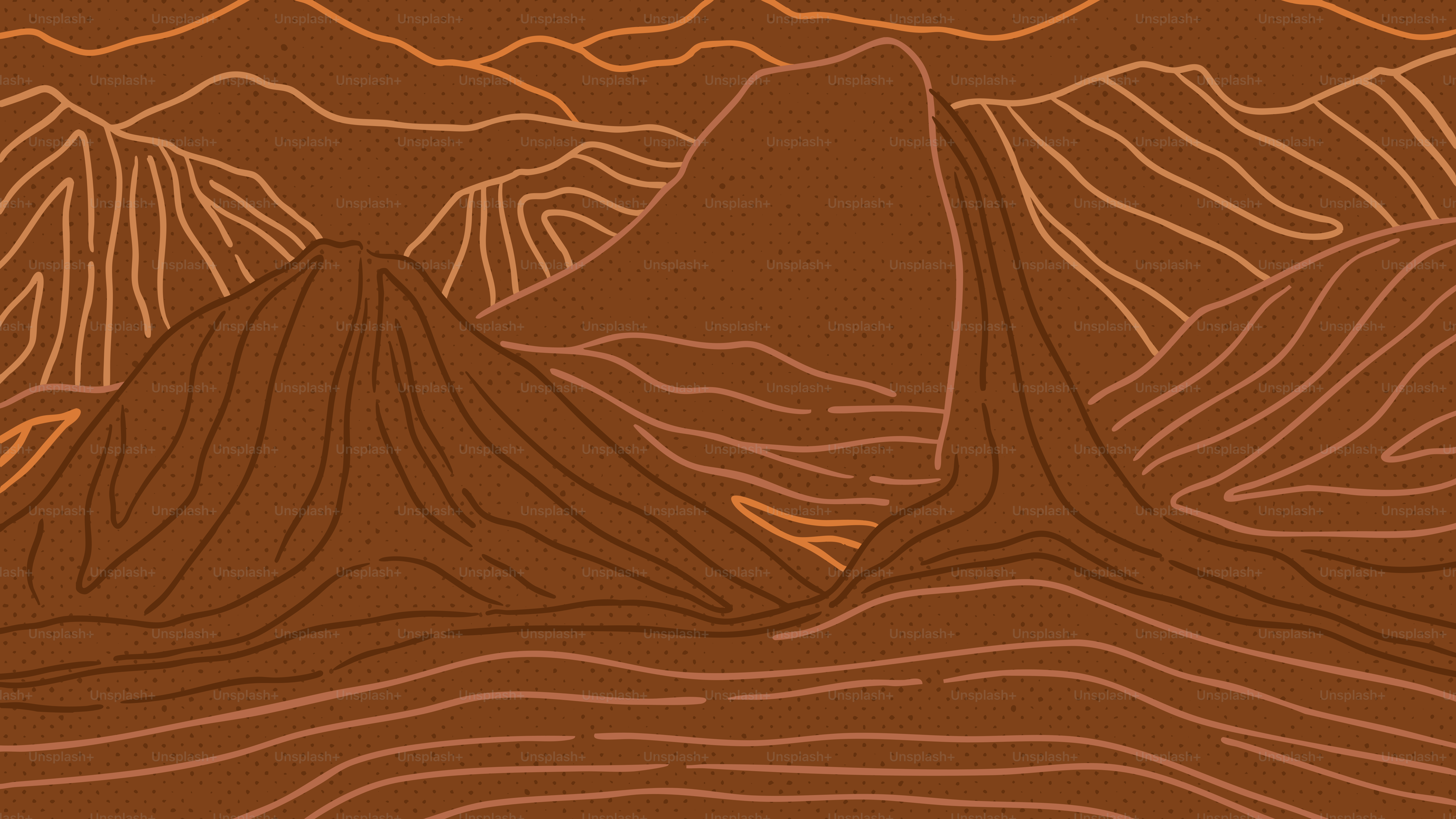 Abstract brown landscape with mountain-like shapes