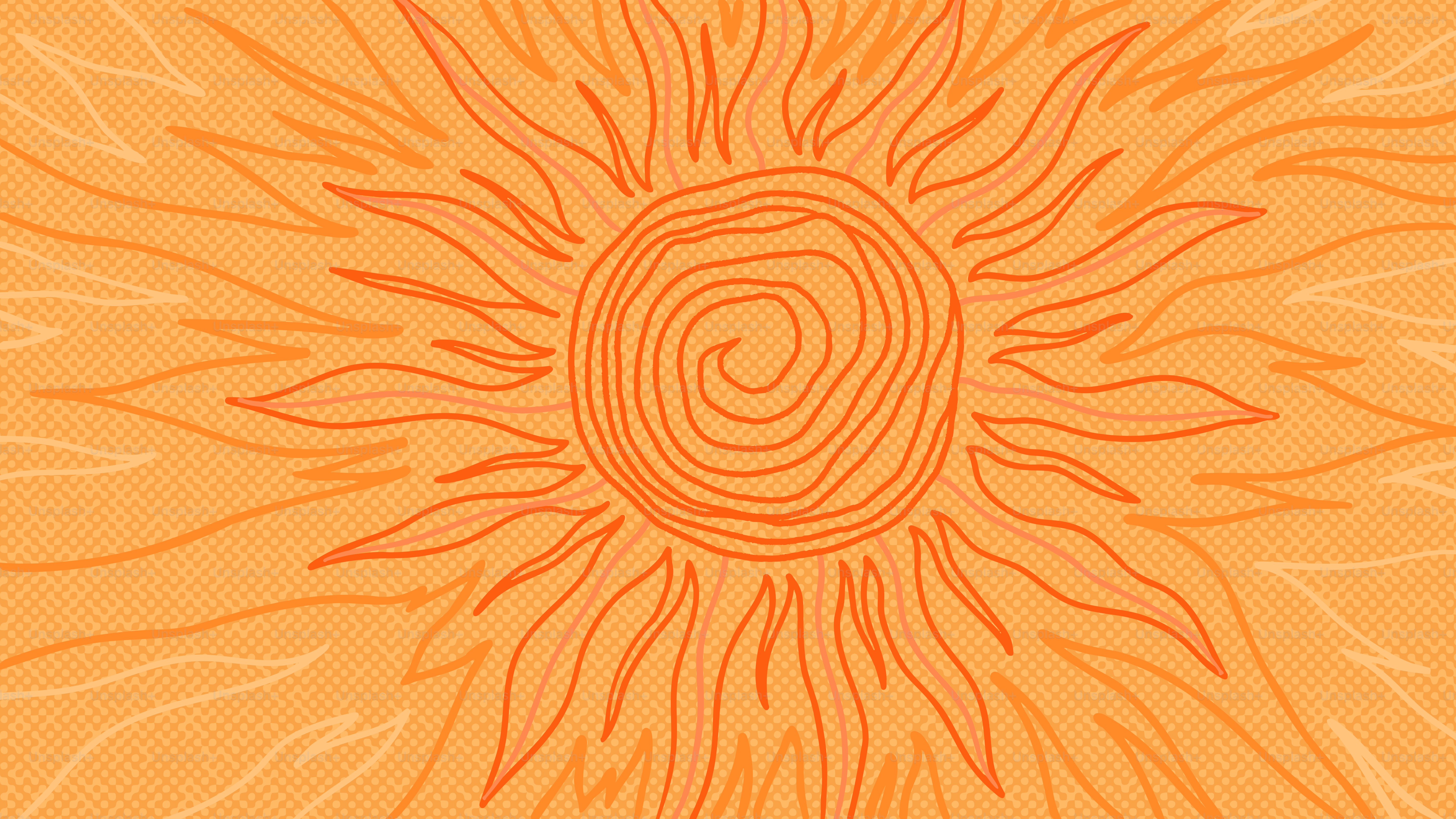 Abstract orange pattern with radiating lines