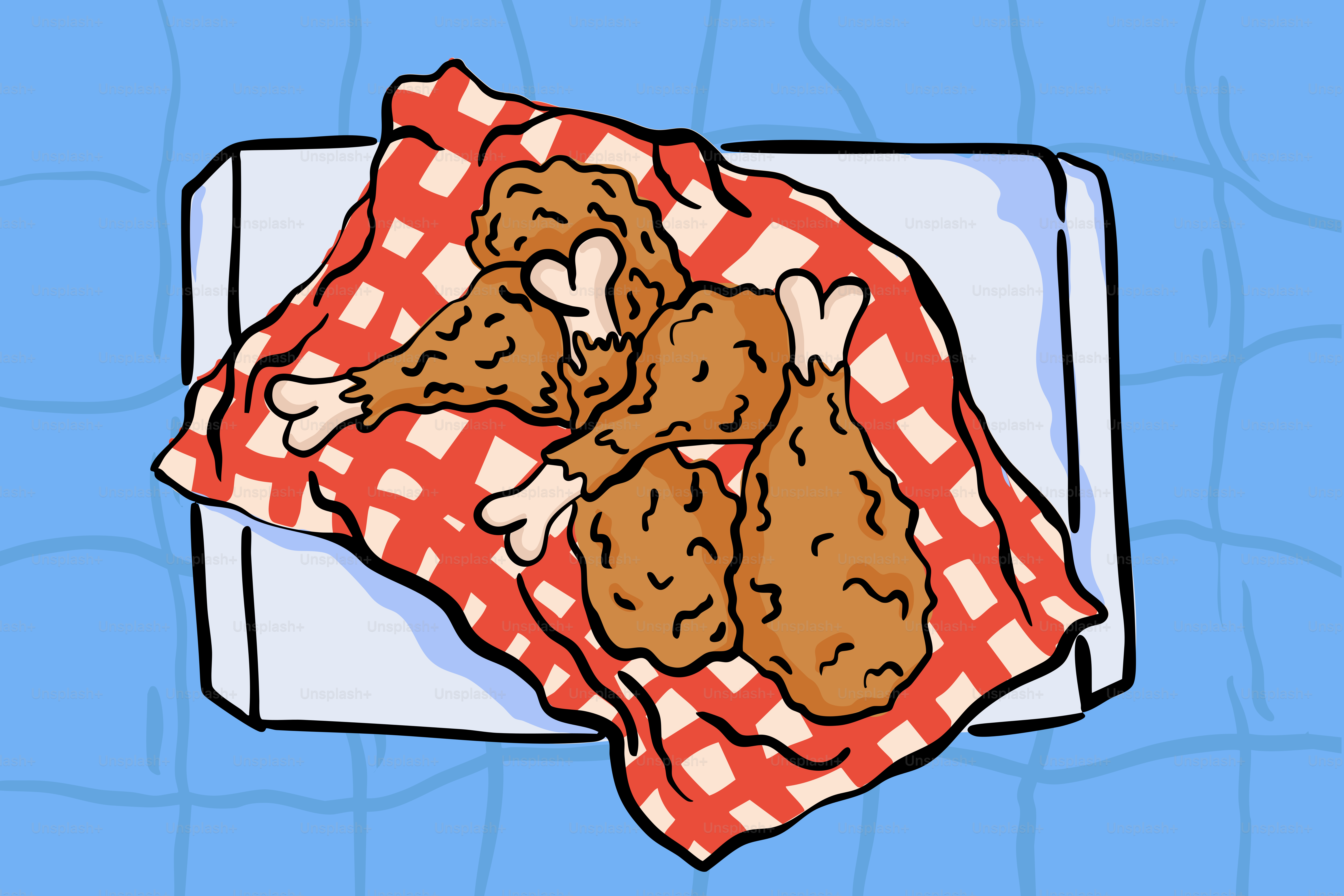 Biscoitos em um pano quadriculado em uma bandeja