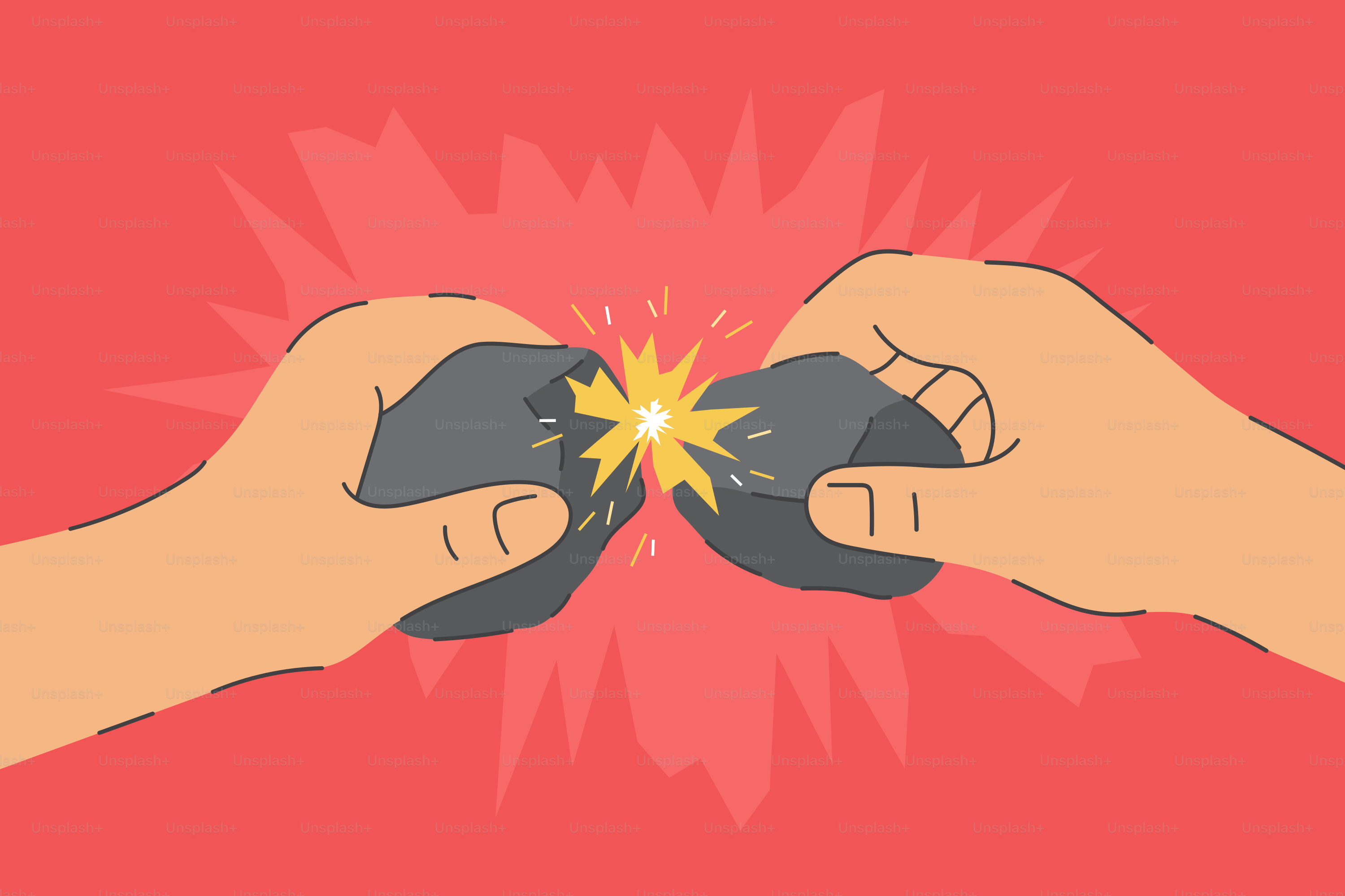 Hands striking two rocks together creating sparks