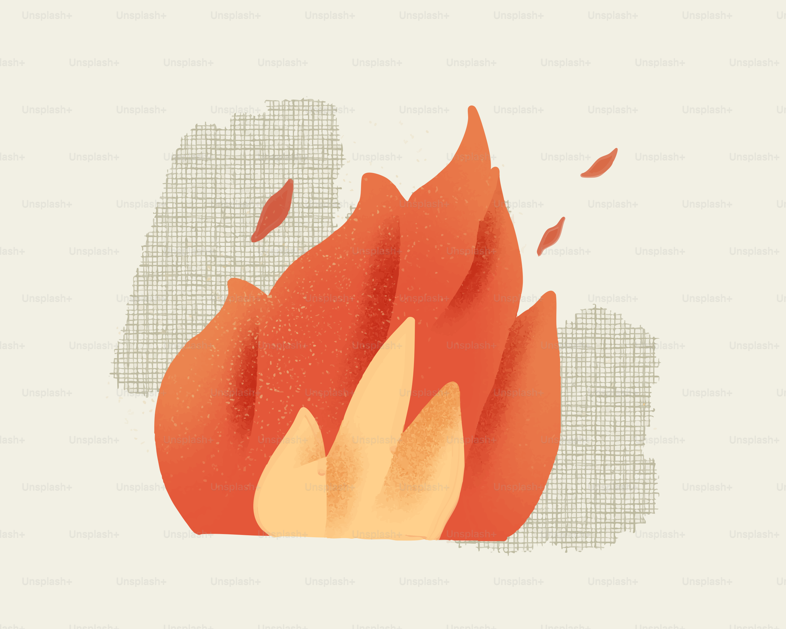 Flames burning with smoke and sparks