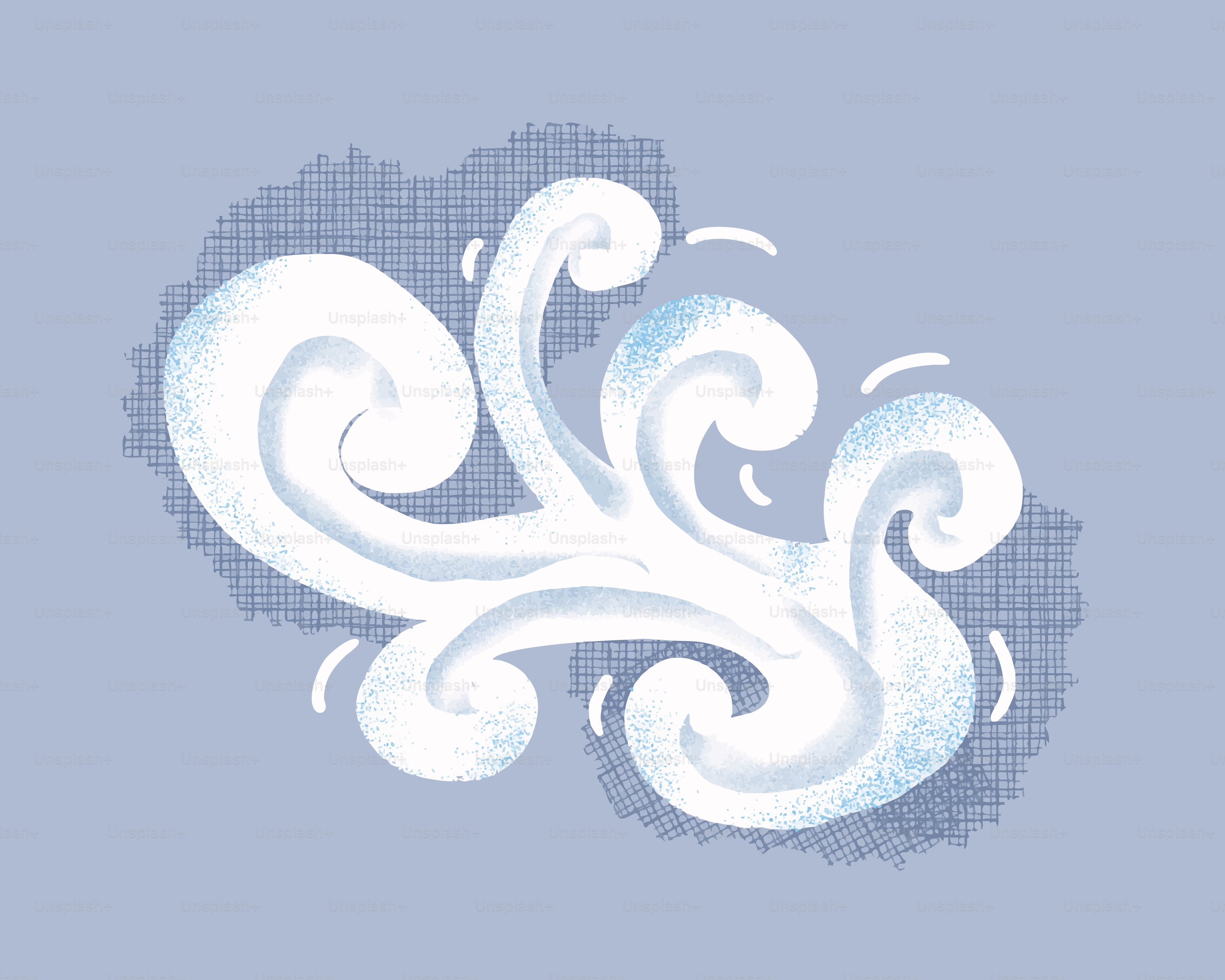 Swirling white vapor or smoke against blue