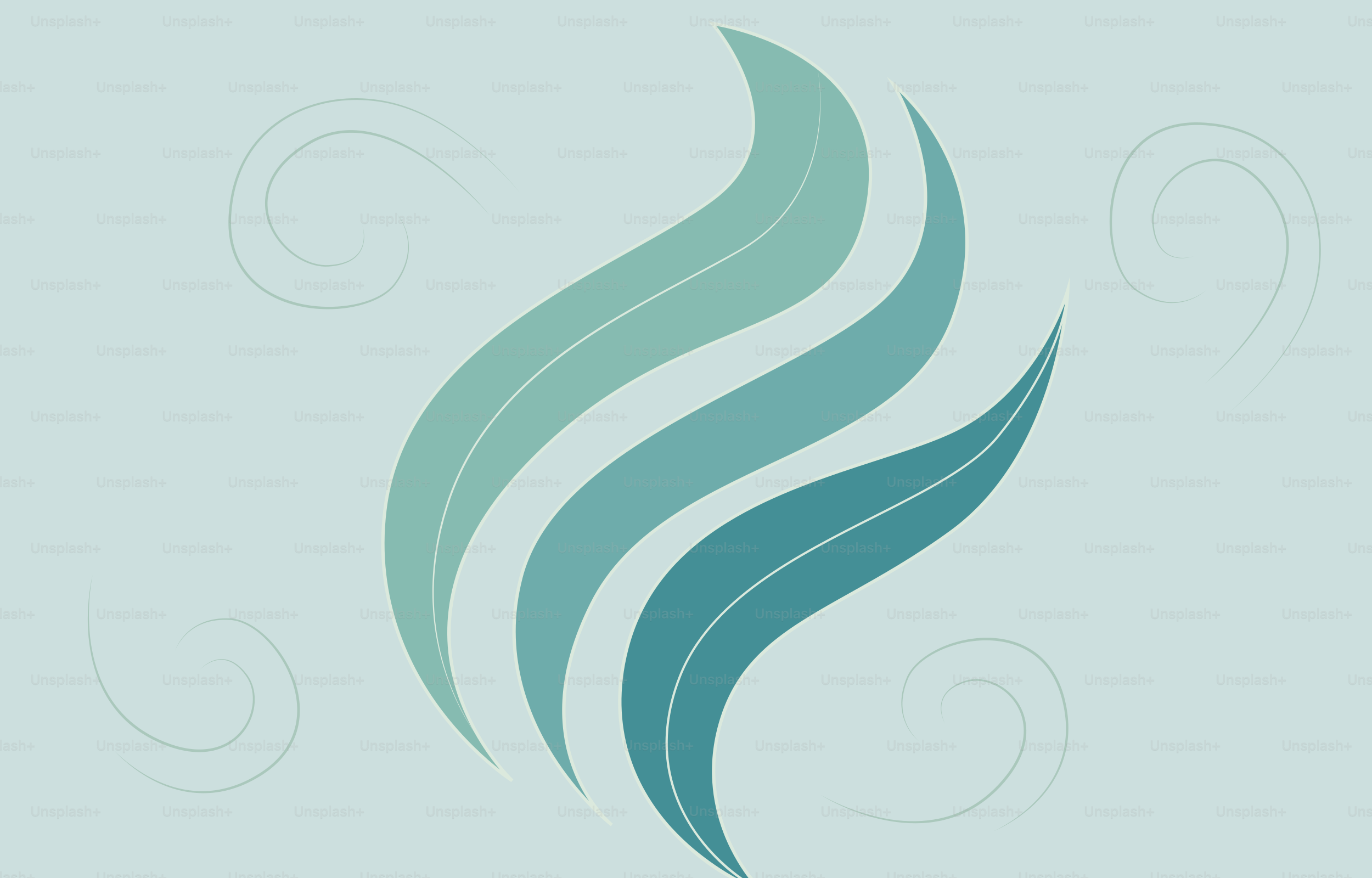 Abstract teal and blue flame design